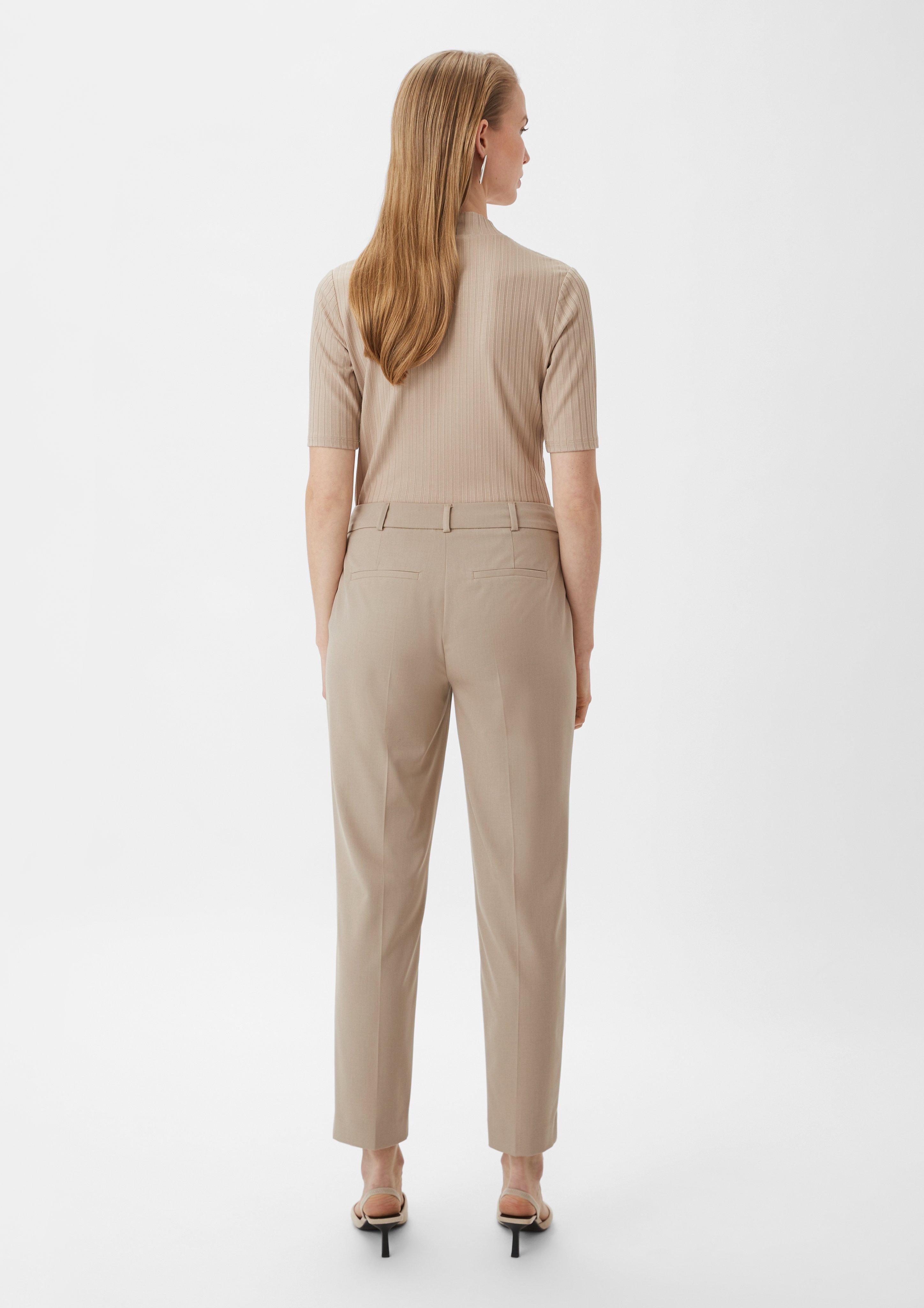 Cigarette Pants mit Bügelfalten - helles beige