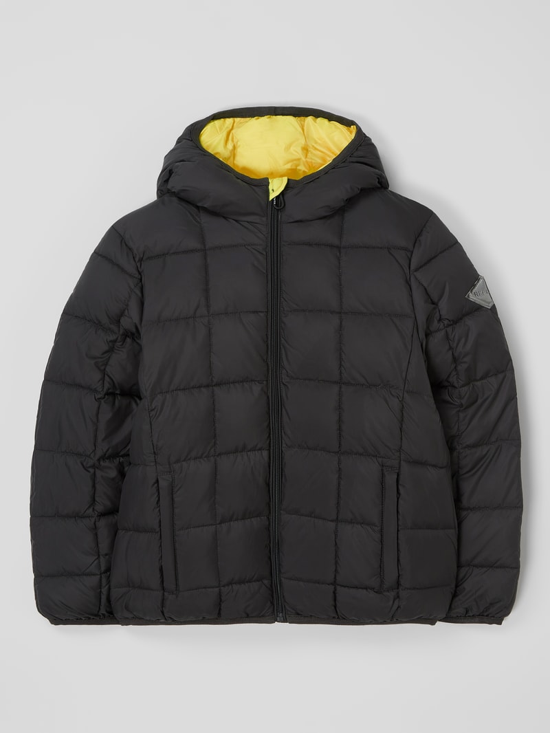 Steppjacke mit Kapuze - wasserabweisend in schwarz