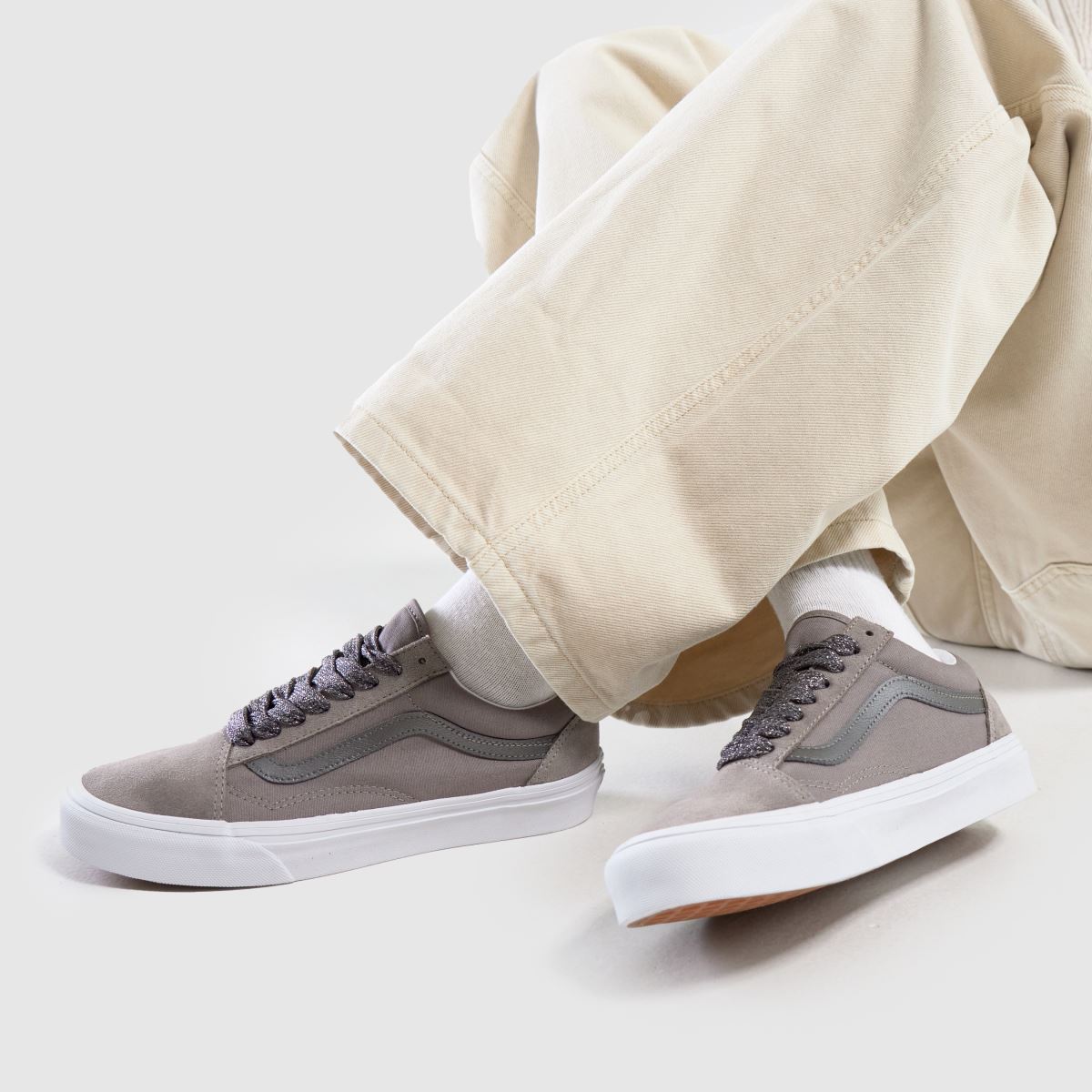 Vans – Old Skool – Silverfärgade multifärgade sneakers