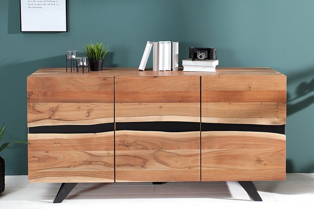 riess-ambiente Sideboard AMAZONAS 150cm natur, Massivholz · Anrichte · Baumkante · Akazie · Kommode · Wohnzimmer