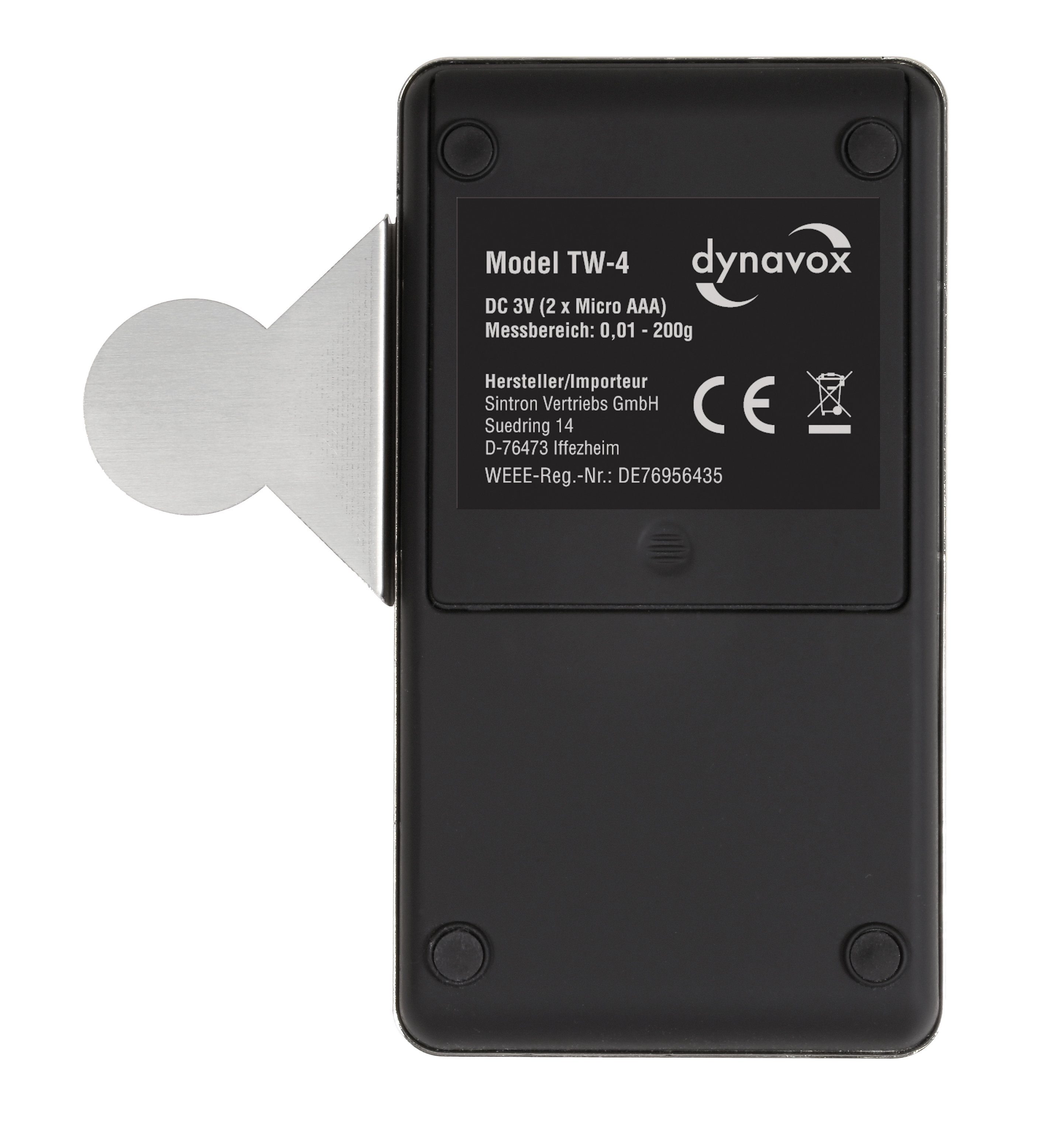 Dynavox Feinwaage TW-4, Digitale Tonarmwaage, Ermittlung der Auflagekraft für Tonabnehmer