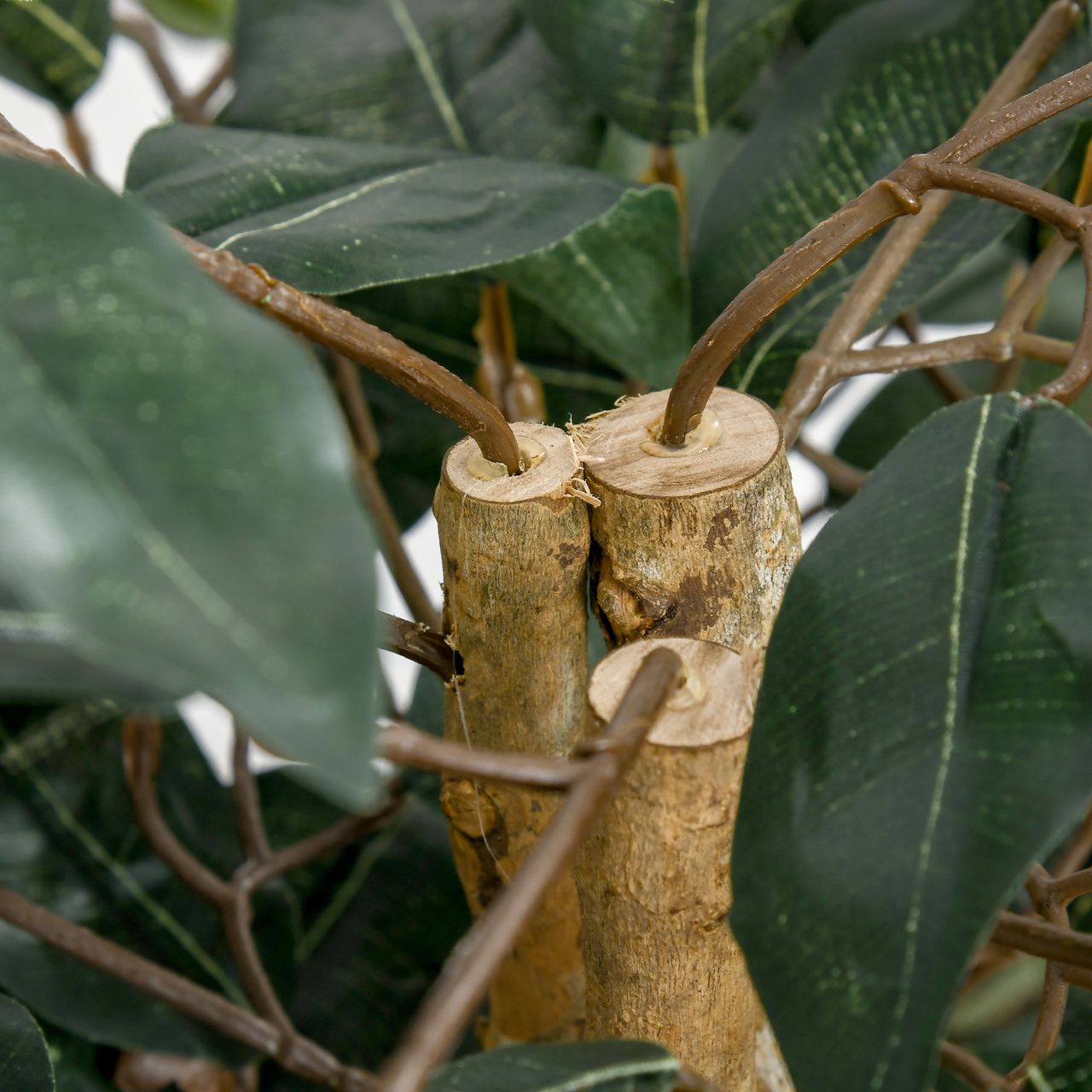HOMCOM künstliche Pflanzen 150 cm künstlicher Ficus-baum Kunstpflanze Zimmerpflanze Dekopflanze Büropflanze Kunststofftopf für drinnen und draußen