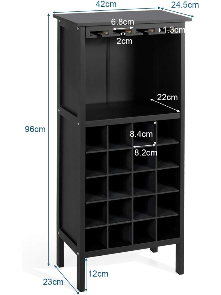 COSTWAY Weinregal für 20 Flaschen in Schwarz günstig kaufen 42 cm