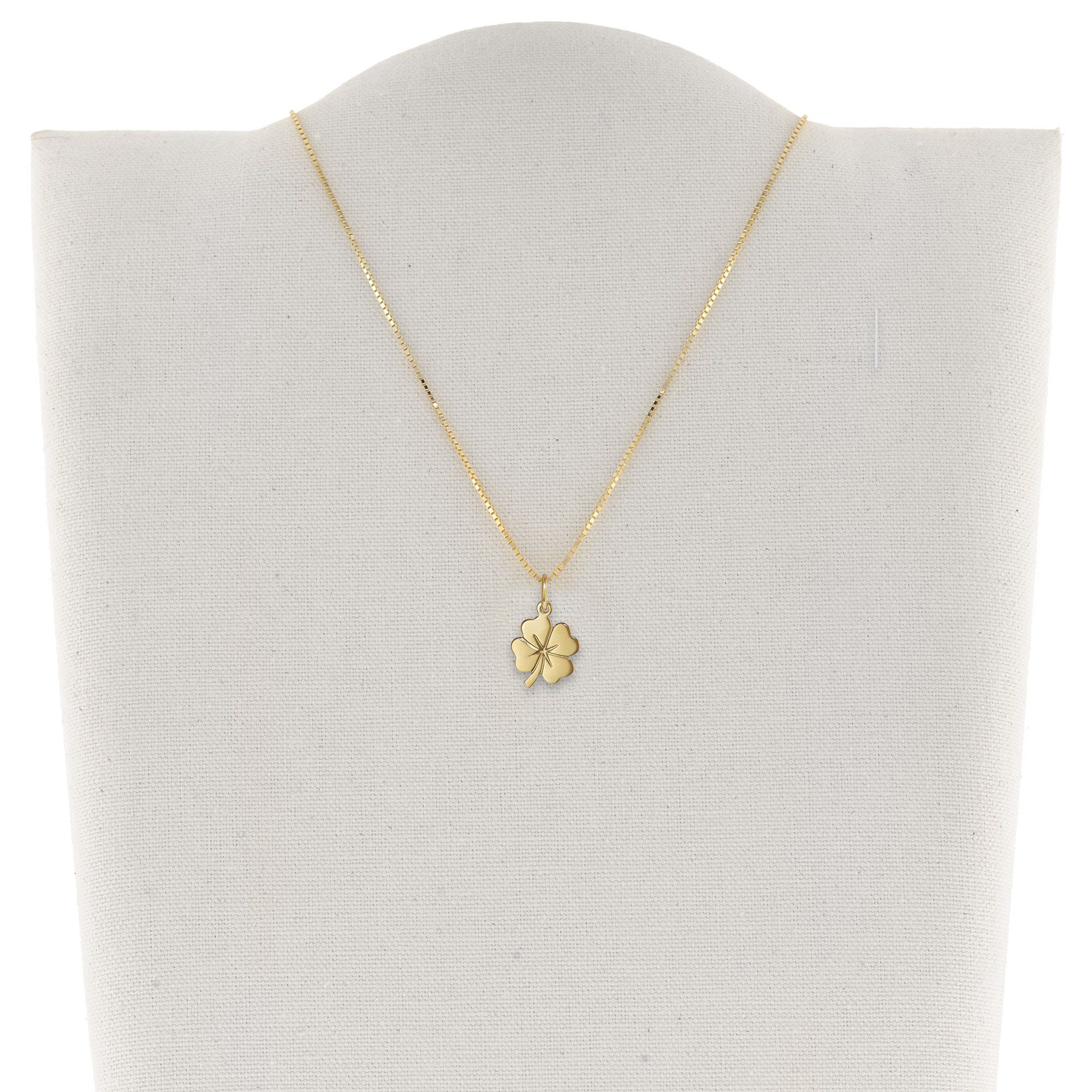 trendor Kette mit Anhänger Kleeblatt Anhänger Gold 333 (8 Karat) + goldplattierte