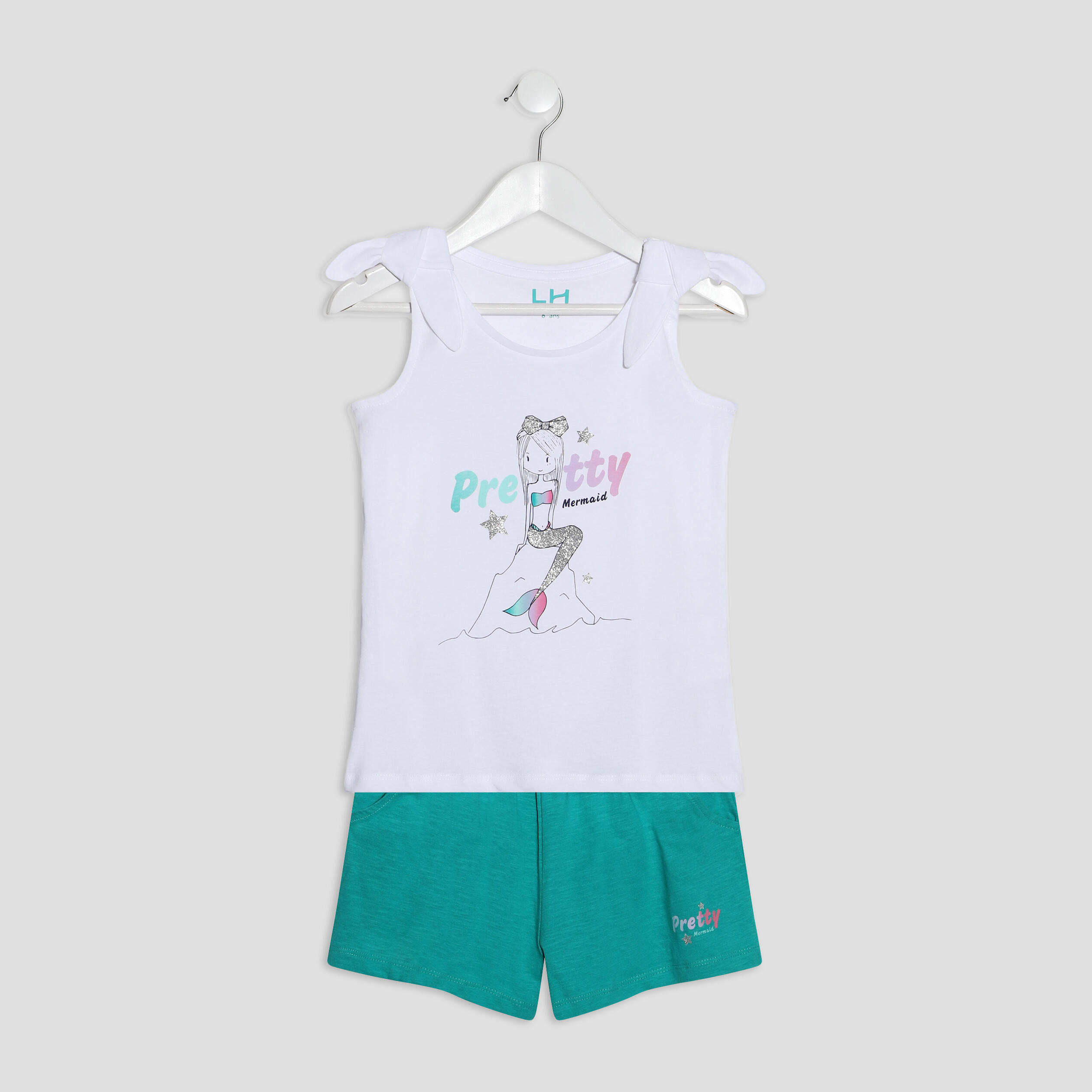 Ensemble 2 pièces débardeur et short blanc fille | La Halle