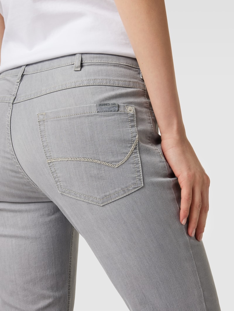 Jeans im 5-Pocket-Design Modell 'CARLA' in silber