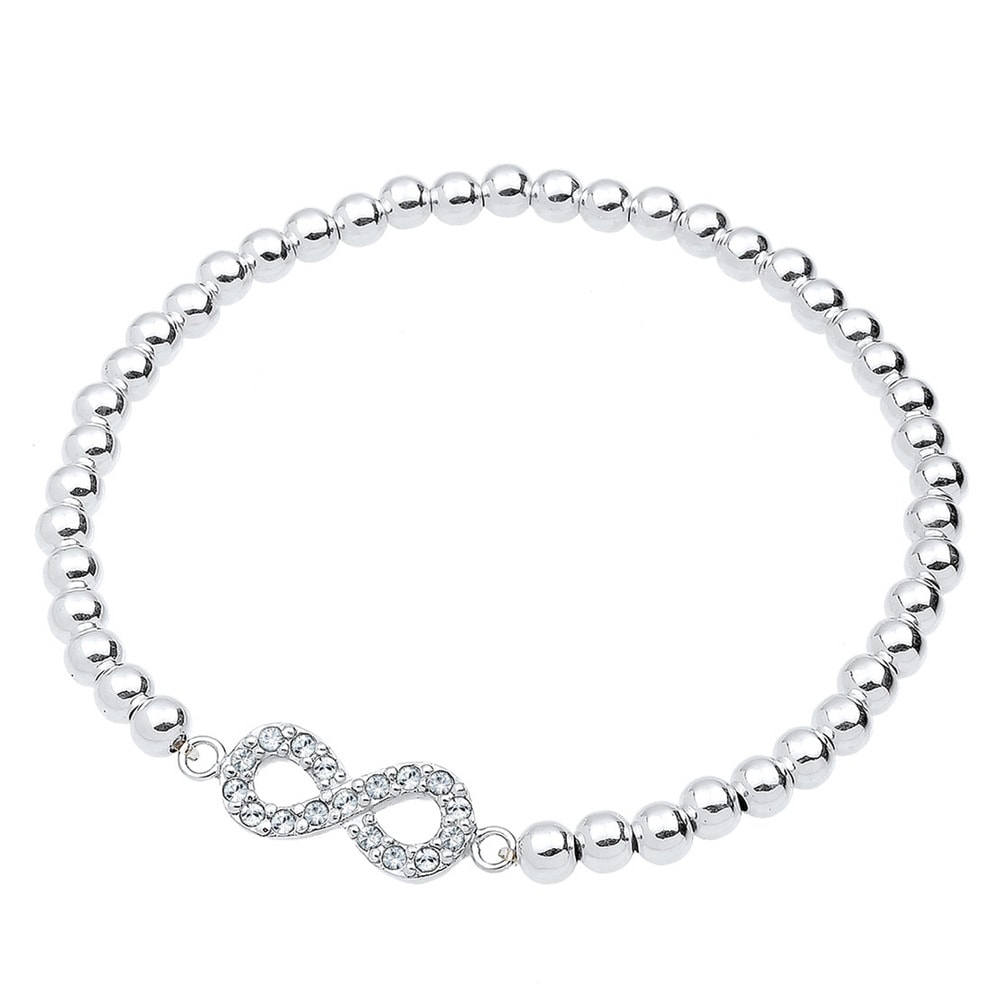 Elli Elli Bracelet Femme Motif Infinity Basic avec Cristaux en Argent Sterling 925 Bracelet