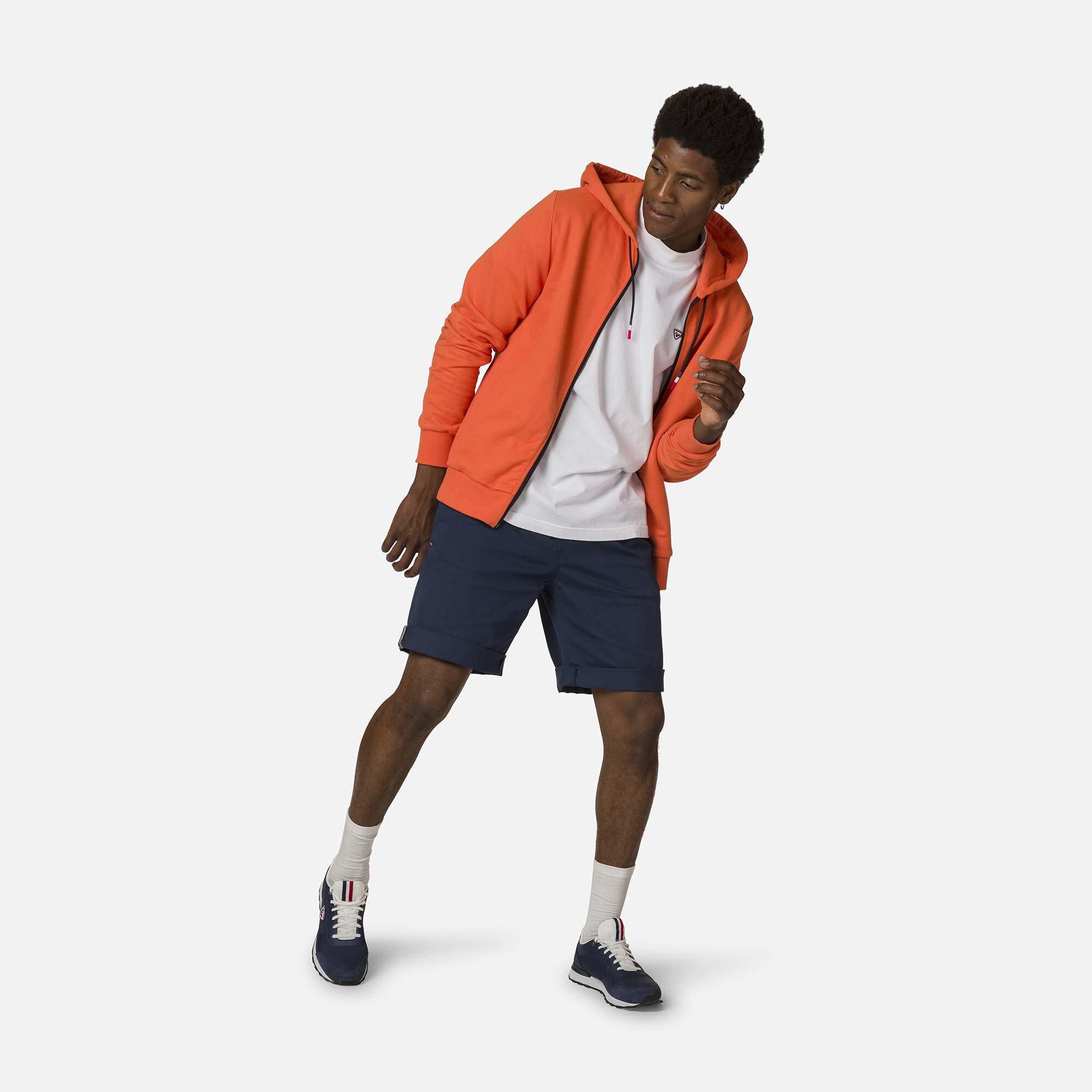 Sweat en coton à capuche zippé Logo Homme