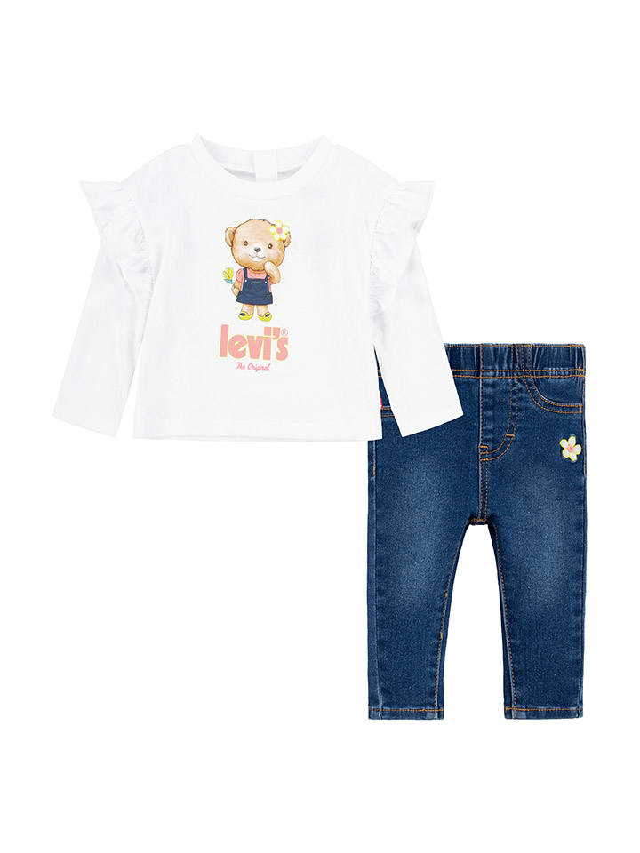 Levi's Kids 2tlg. Outfit in Weiß/ Blau günstig kaufen