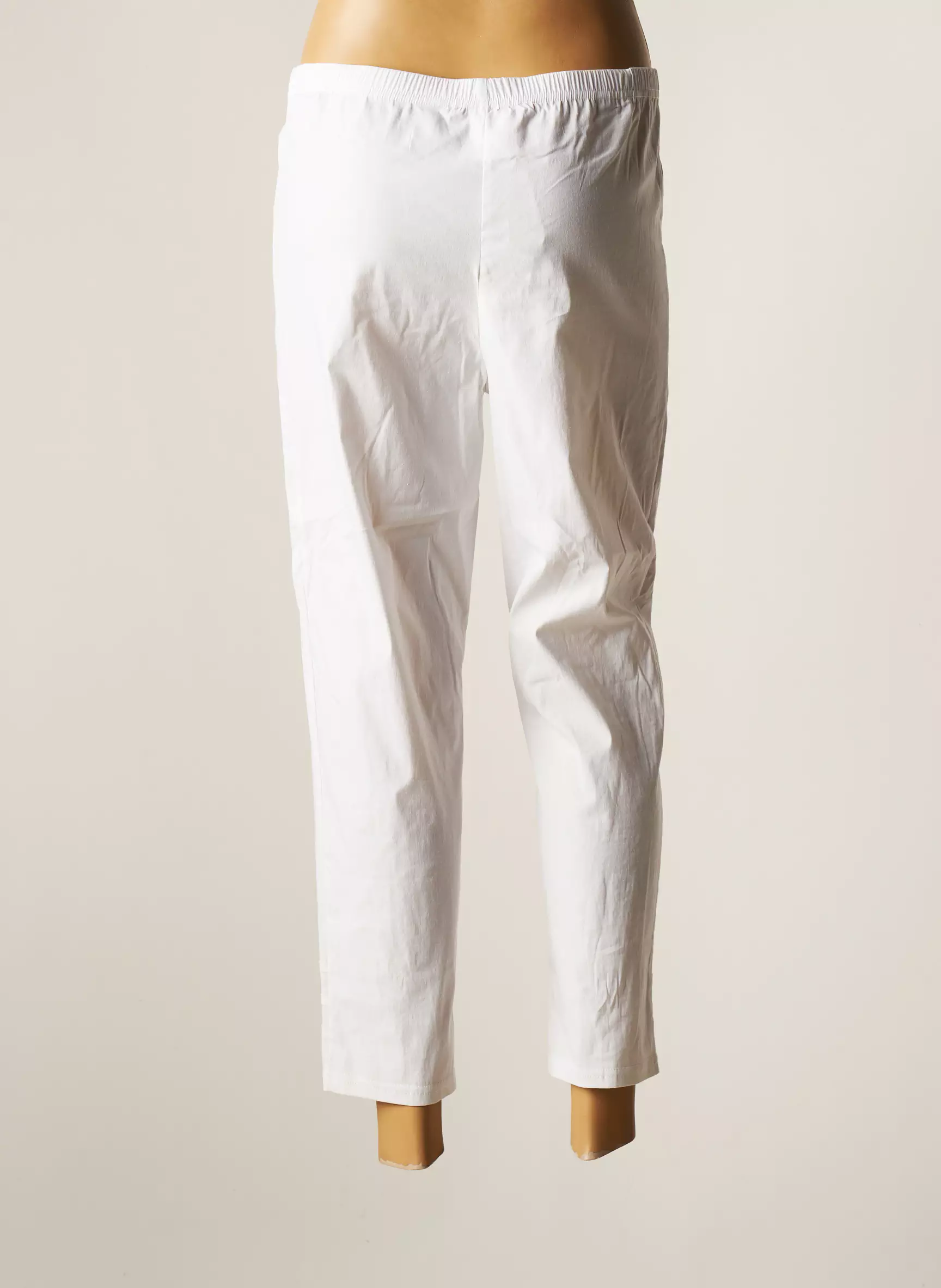 Franck Anna Pantalon7 8 Femme couleur blanc