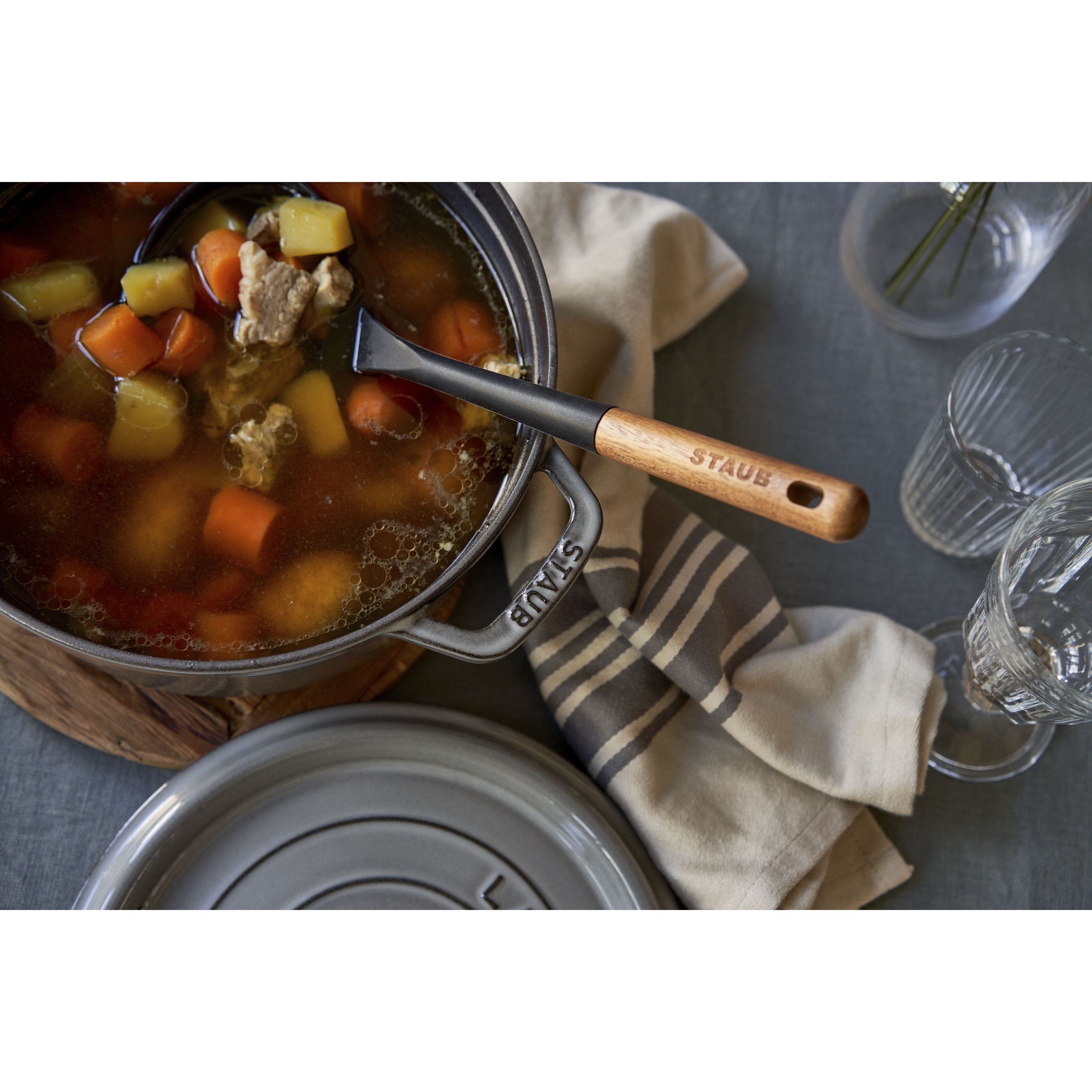 Cocotte 24 cm, rund, Graphit-Grau, Gusseisen