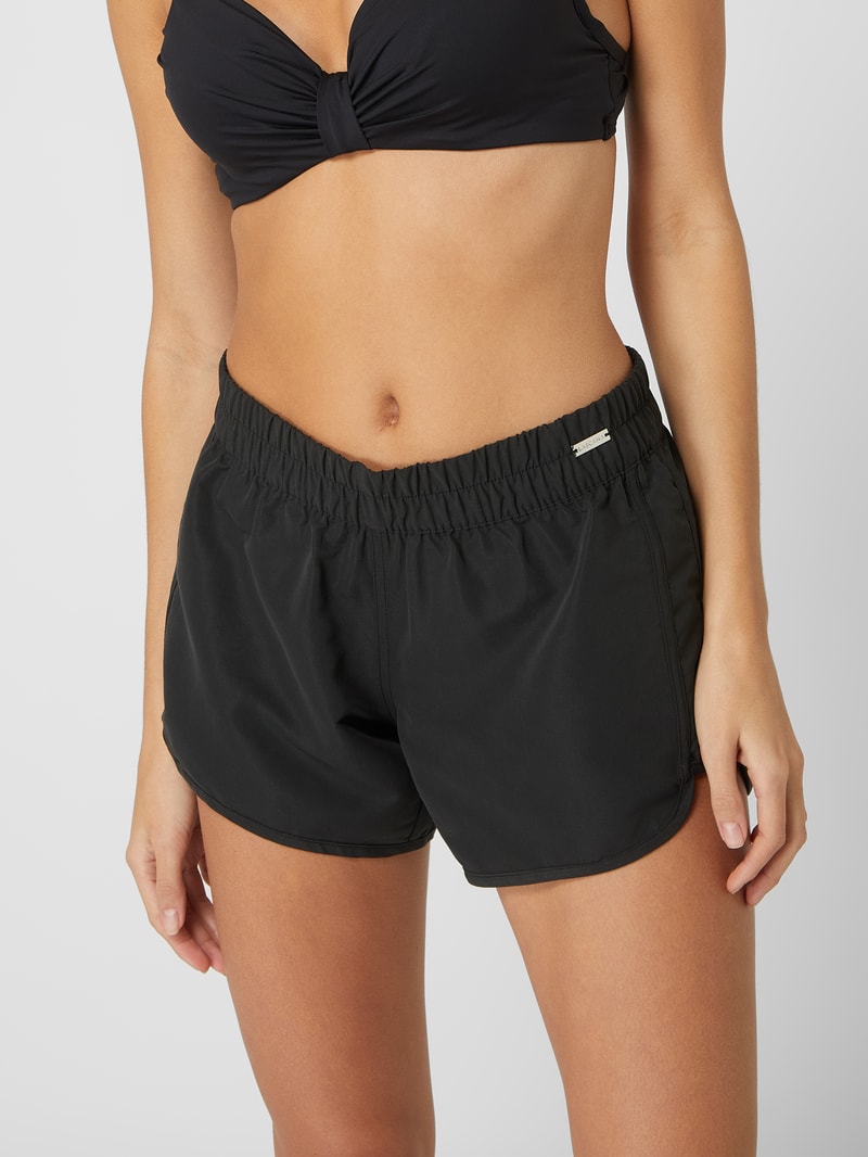Bikini-Hose mit Leistentasche in schwarz