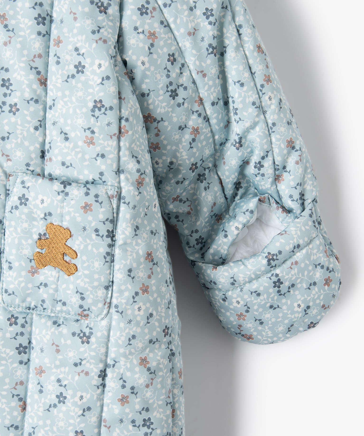 Combinaison pilote bébé fille matelassée avec moufles - L... bleu | GEMO