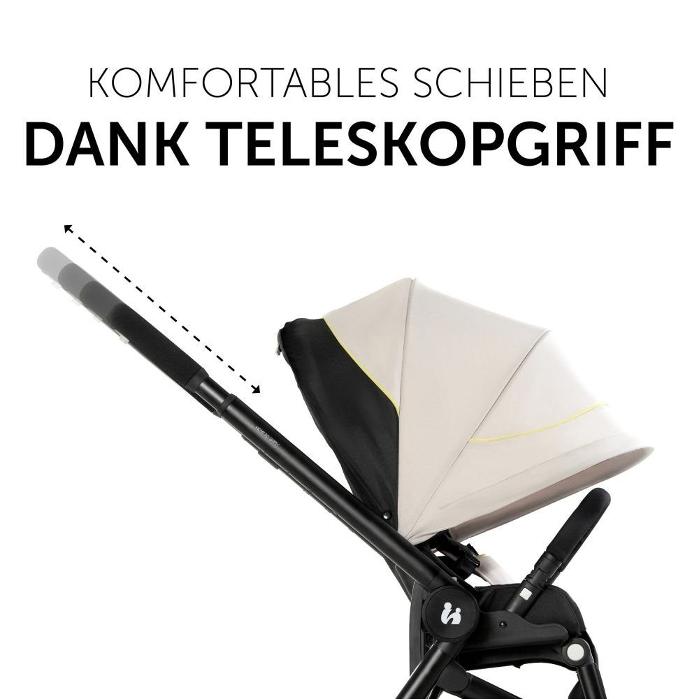 Hauck Kombi-Kinderwagen Move so Simply - Beige Neon, 2in1 Kinderwagen Buggy inkl. Babywanne & Sportsitz mit Liegefunktion