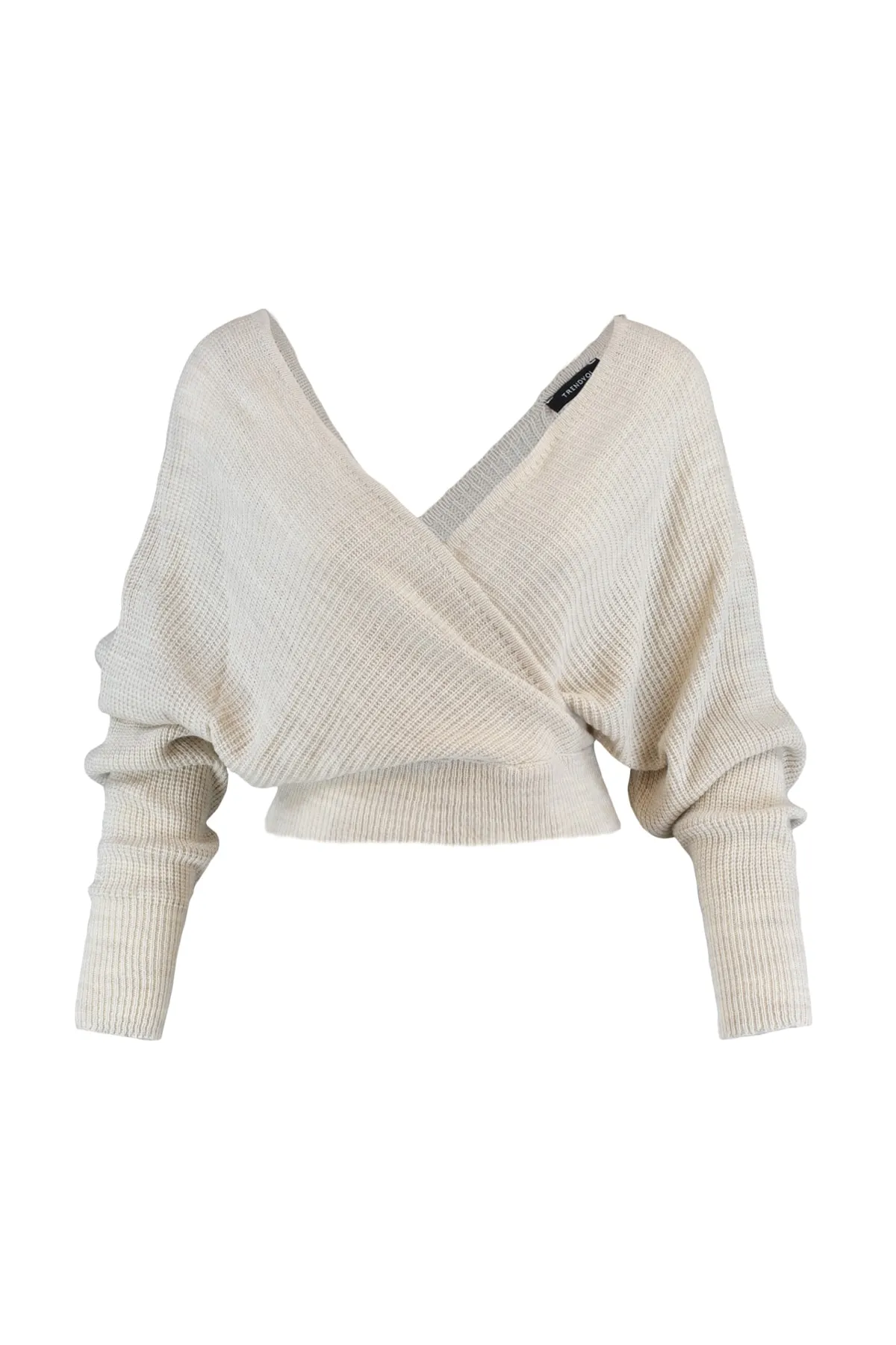Trendyol Collection  Steinfarbener zweireihiger Strickpullover TWOAW21KZ1277