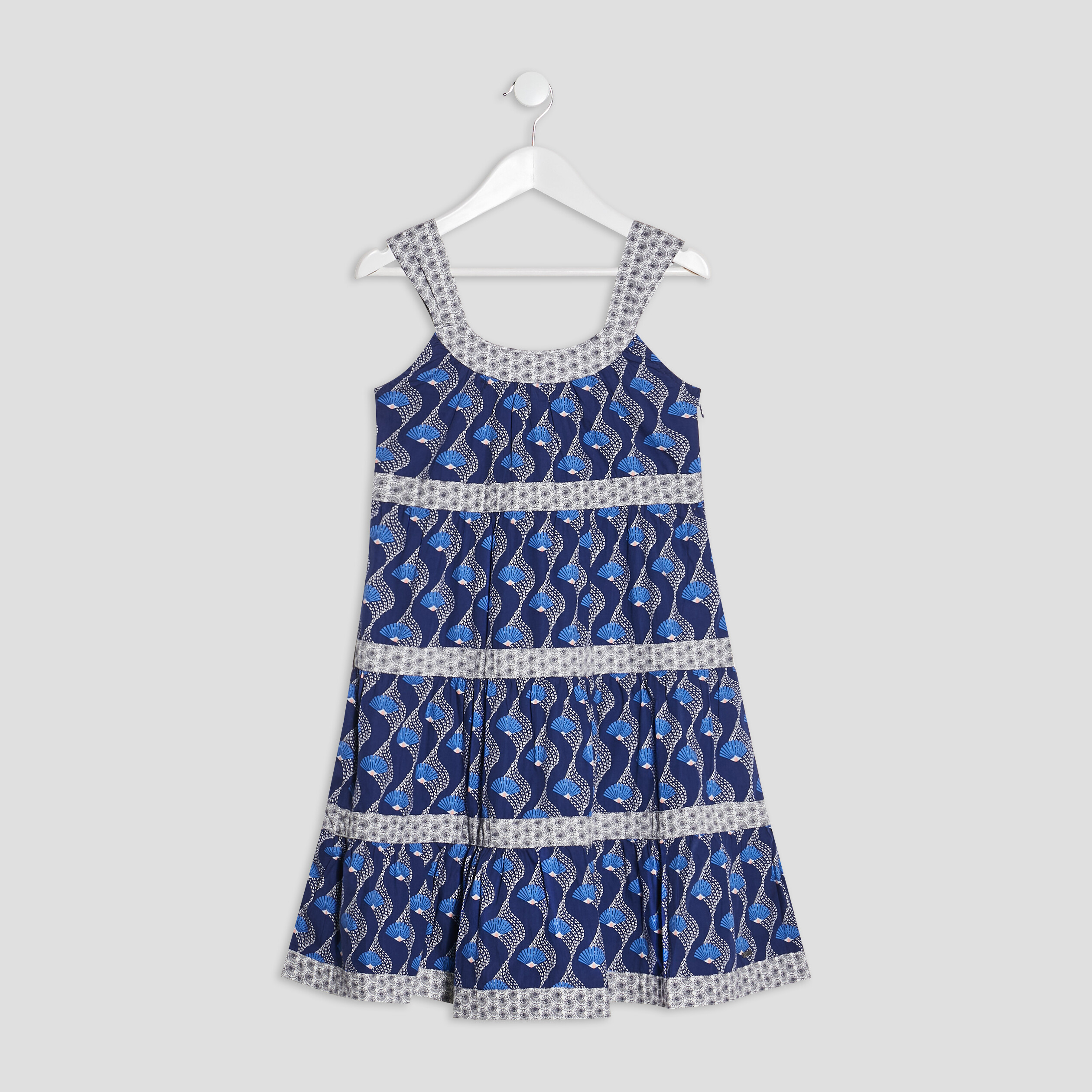 Robe évasée avec bretelles bleu marine fille | La Halle