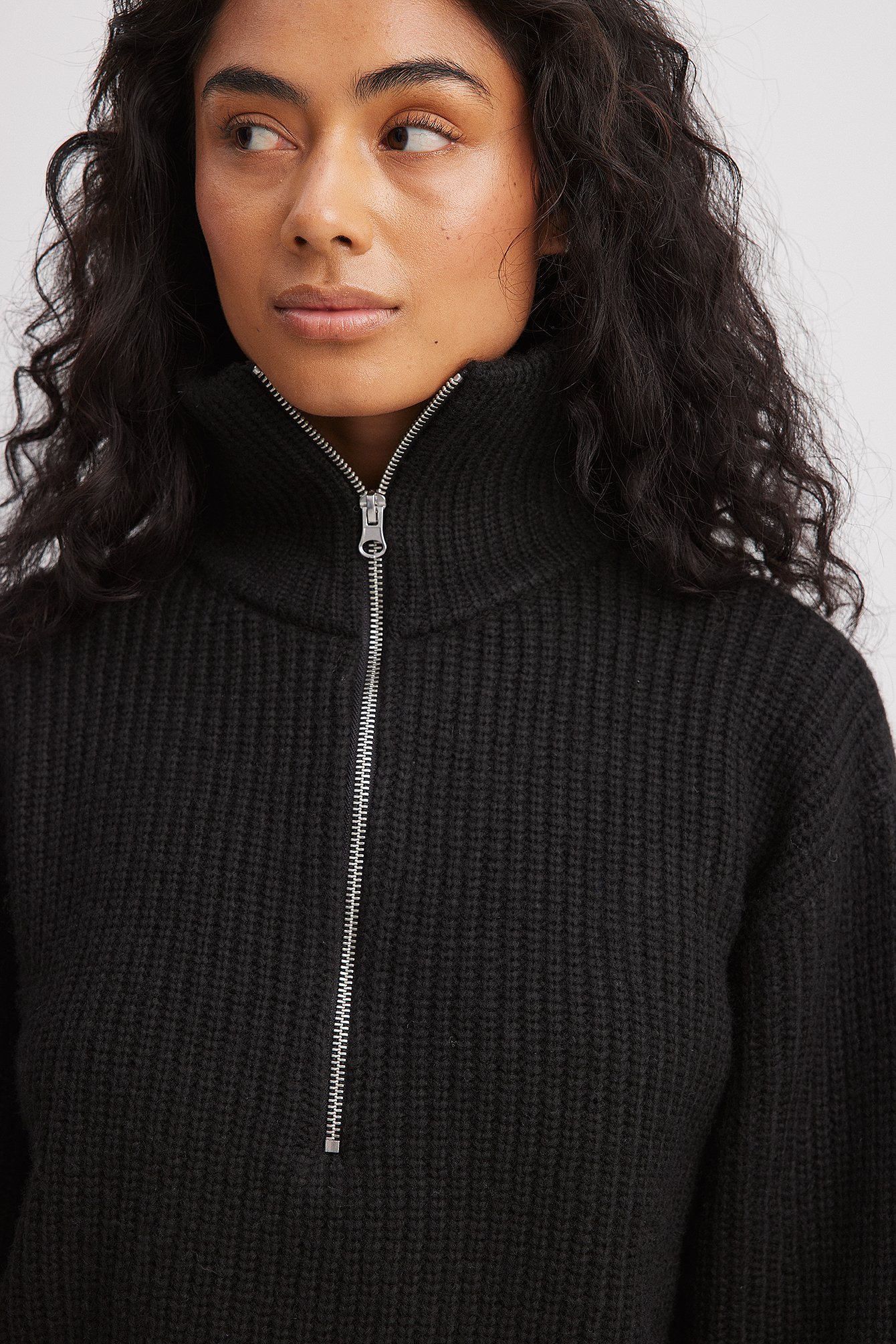 Strickpullover mit Reißverschluss