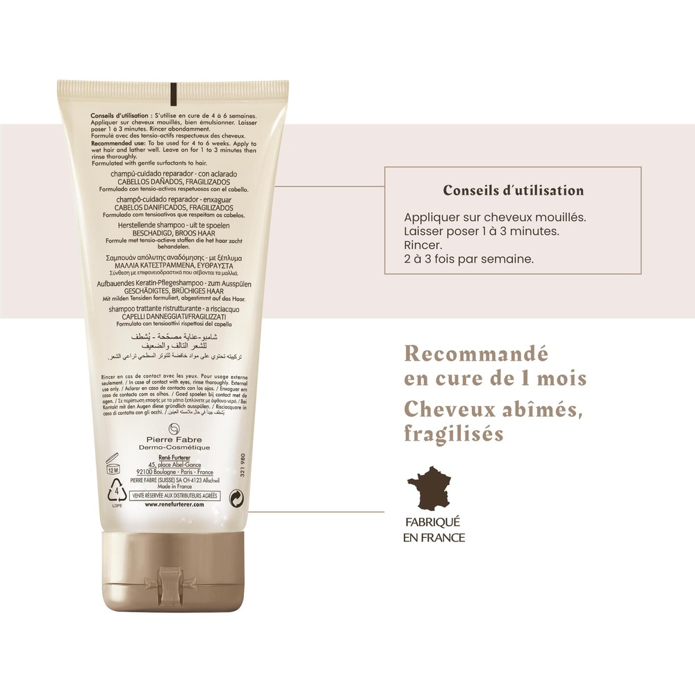 Furterer Absolue Keratine - soin réparateur sanssulfates à la Kératine Végétale Shampoing