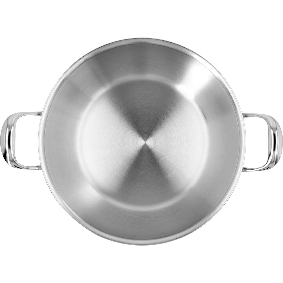 Servierpfanne mit doppelwandigem Deckel 28 cm, 18/10 Edelstahl