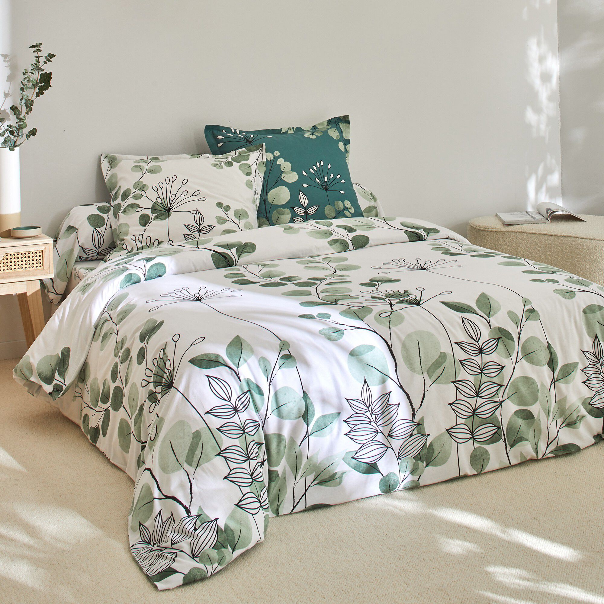 Linge de lit Danae en coton imprimé