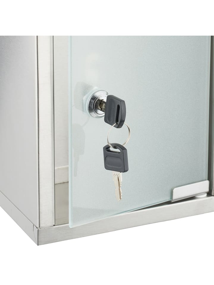 relaxdays Medizinschrank in Silber - (B)45 x (H)18 x (T)12 cm günstig kaufen onesize