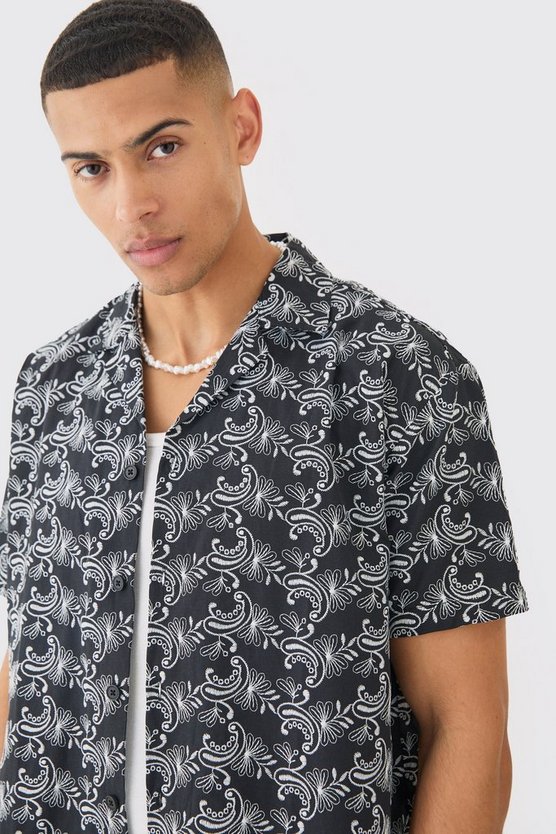 Besticktes Oversize Hemd