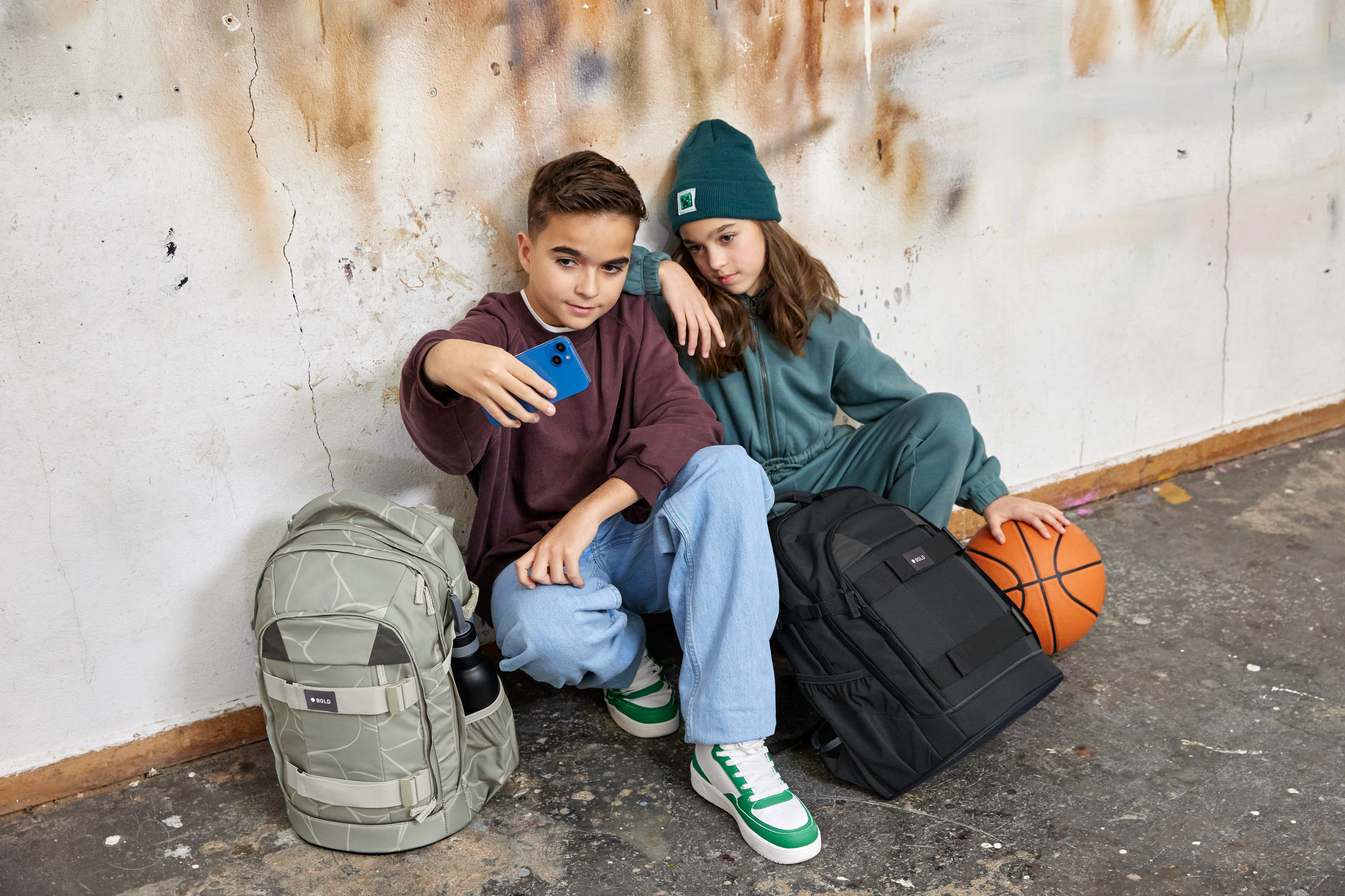 Schulrucksack - BOLD Origin Curve, Grün