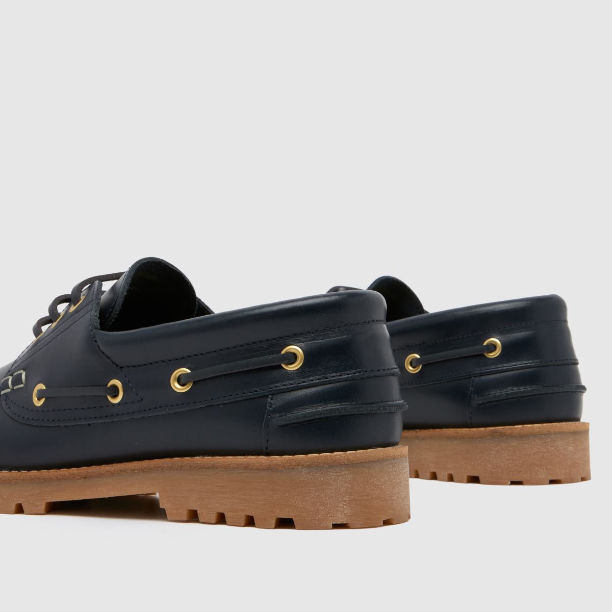Schuh Princeton – Marinblå båtskor i läder