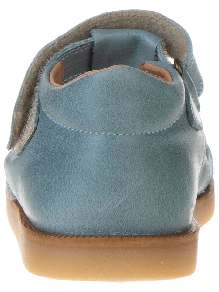 POM POM Leder-Halbsandalen in Blau günstig kaufen