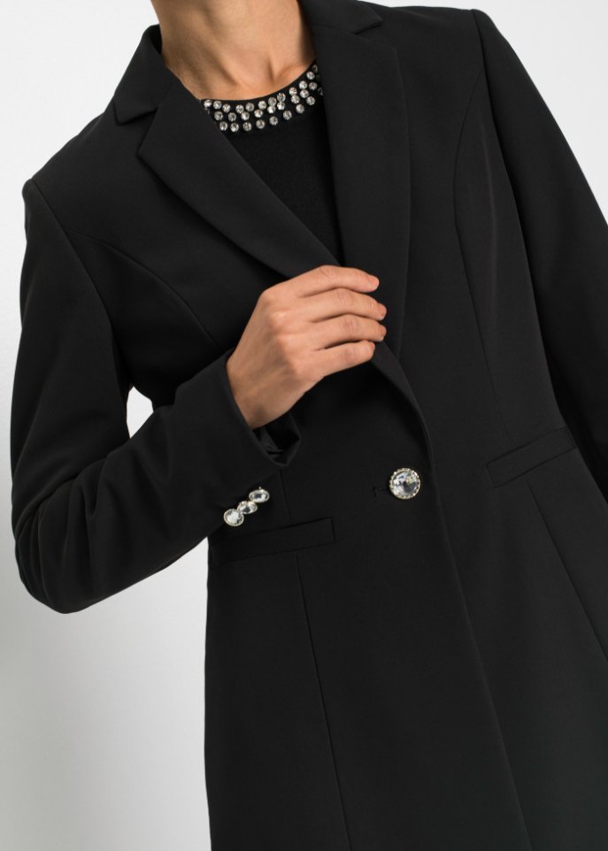 Longblazer mit Schmuck-Knopf