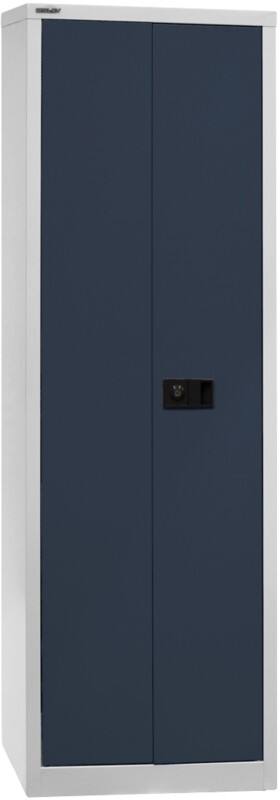 Bisley Flügeltürenschrank Universal Lichtgrau, Anthrazitgrau 600 x 400 x 1.950 mm