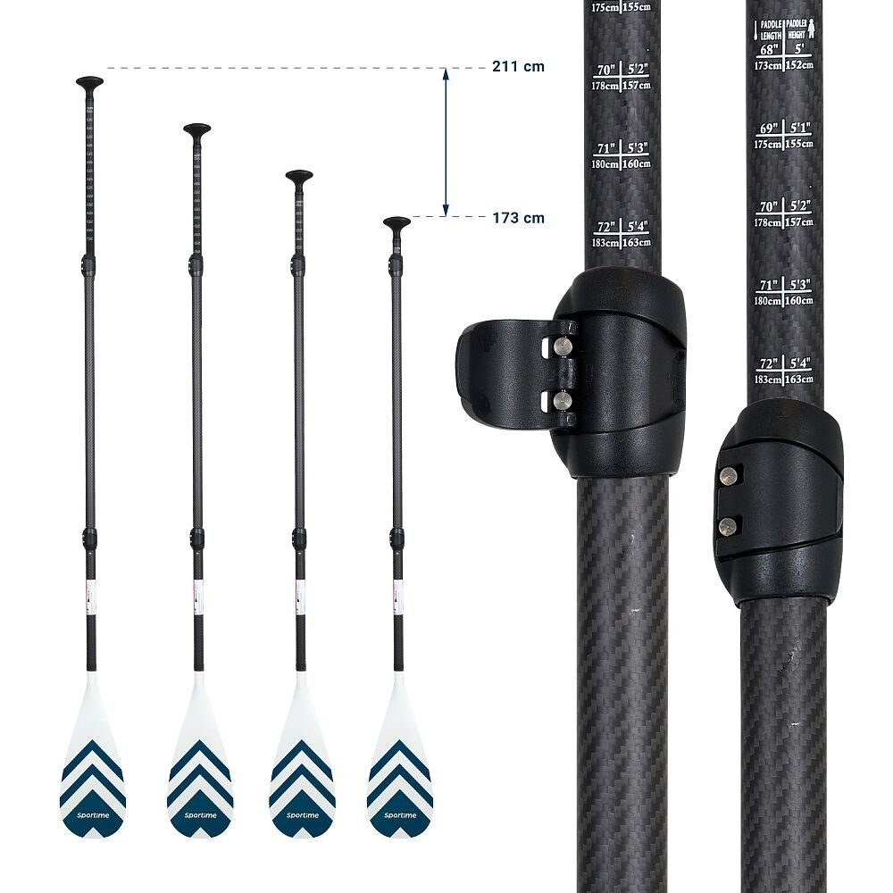Sportime Carbon Nylon Paddel SUP-Paddel