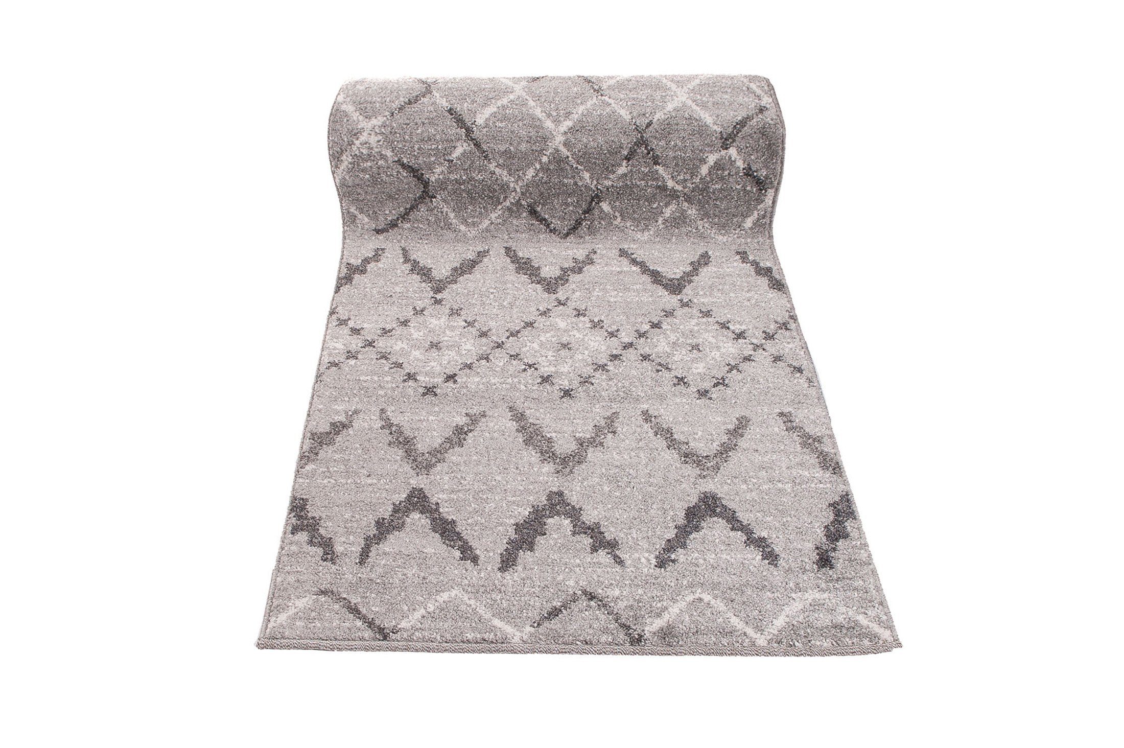 Läufer Läufer Flurläufer Modern für Vorzimmer, Küche - Grau, Mazovia, 100 x 100 cm, Kurzflor, Meterware, Höhe 10 mm, Kurzflor - niedrige Florhöhe
