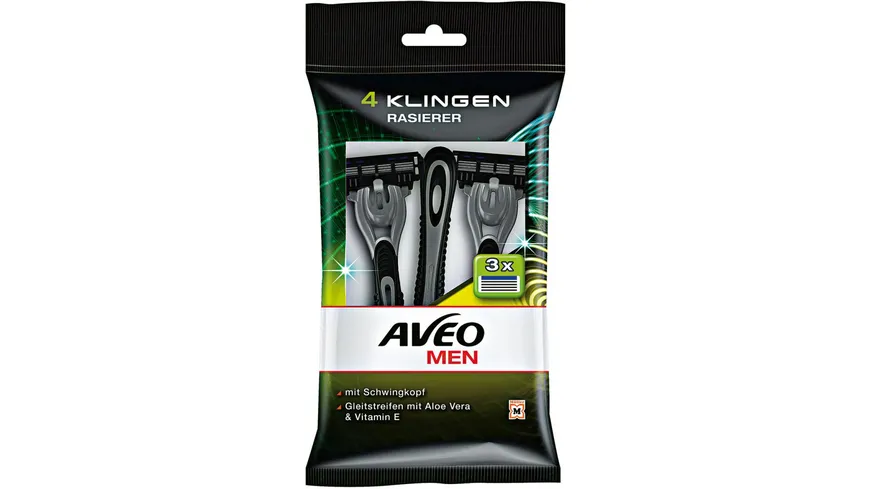 AVEO MEN Black Eye 4 Klingen Herren Einwegrasierer