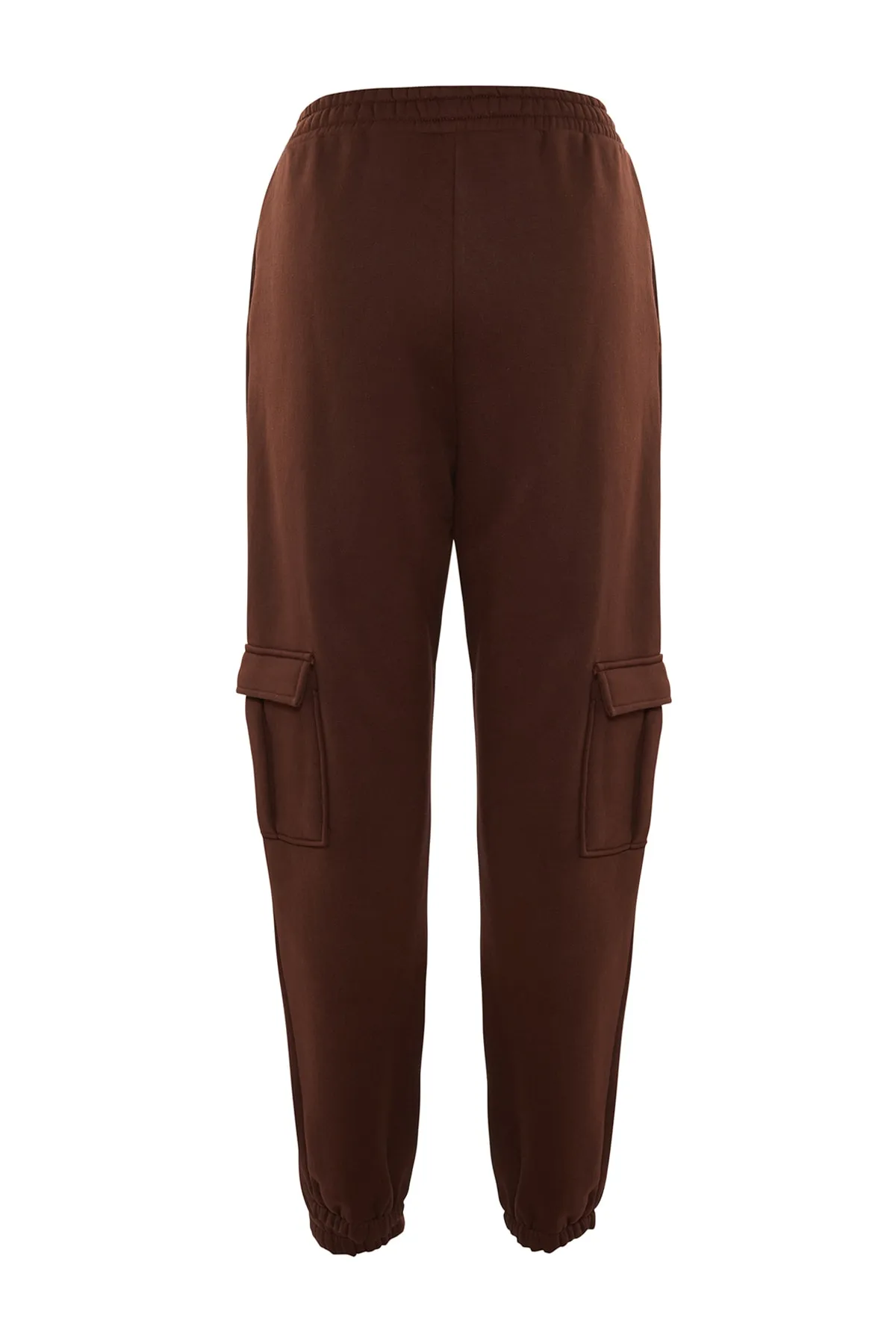 Trendyol Collection  Dunkelbraune Jogginghose aus dickem Fleece mit aufgesetzten Taschen und Details TWOAW23EA00046