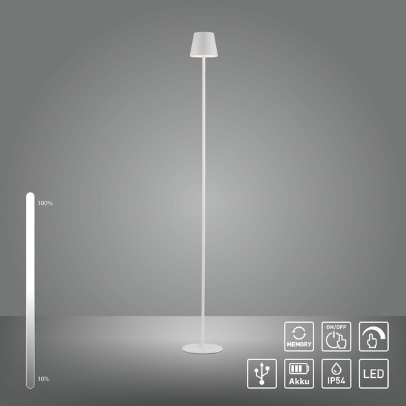 LED-Akku-Stehleuchte Buria, weiß