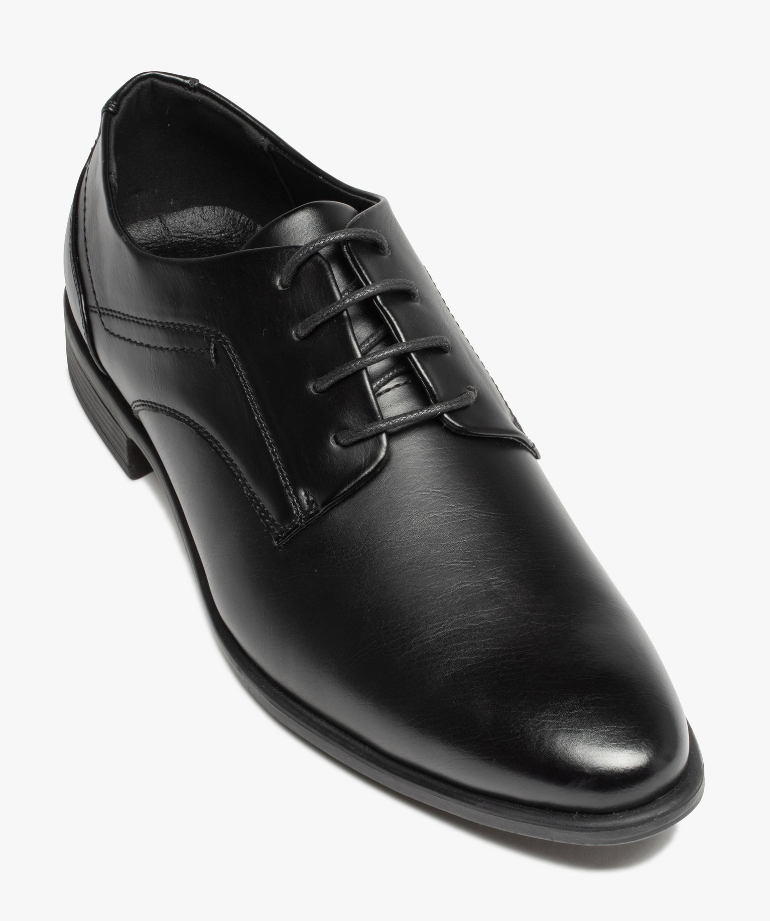 Derbies homme classiques unis à lacets ronds noir | GEMO