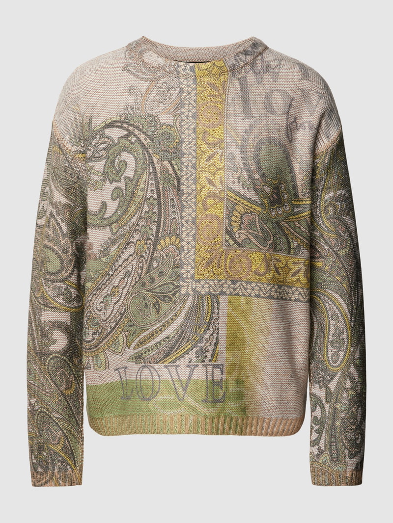 Strickpullover mit Allover-Muster in sand
