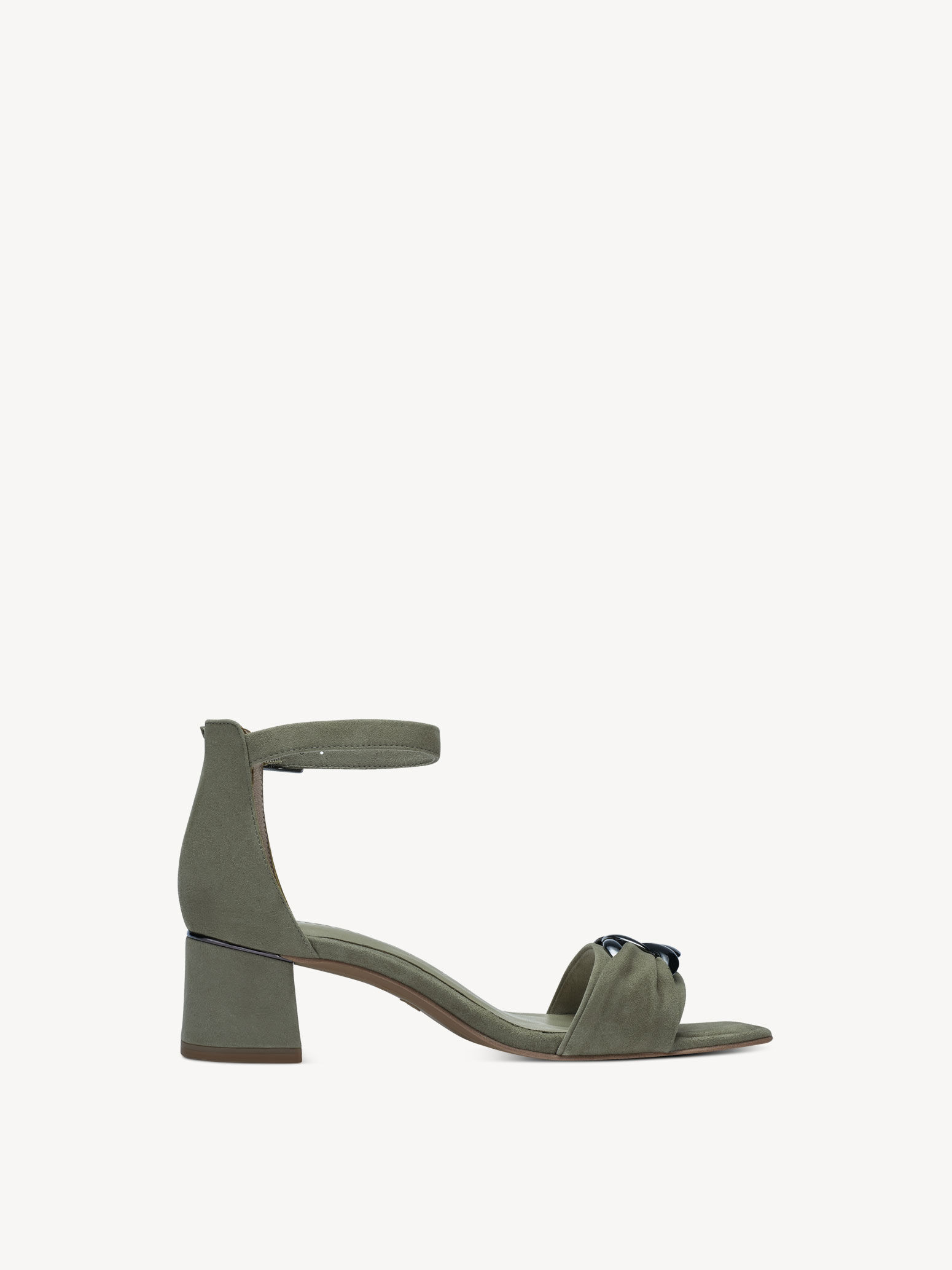 Sandale à talon en cuir - vert