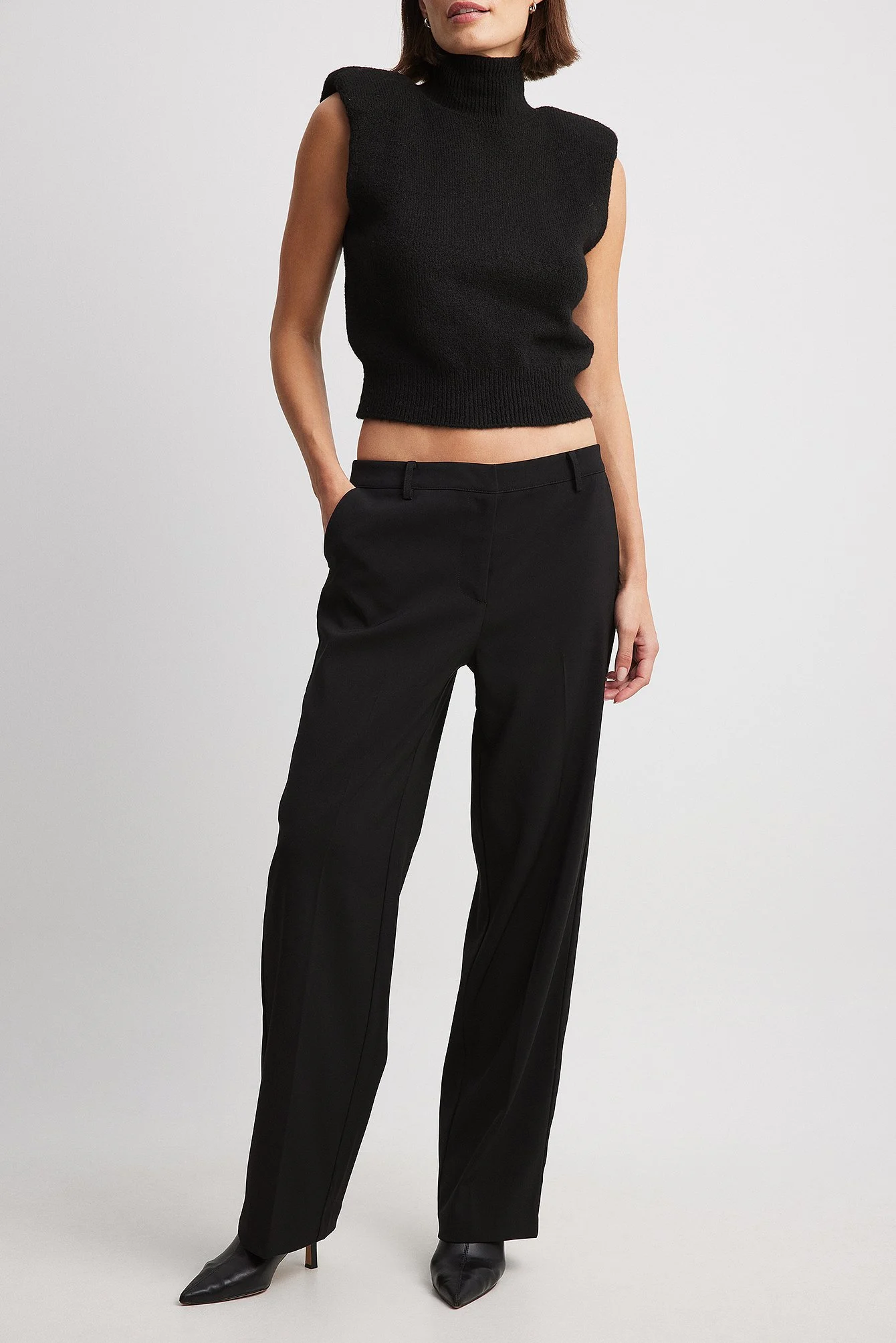 Gerade Anzughose mit niedriger Taille