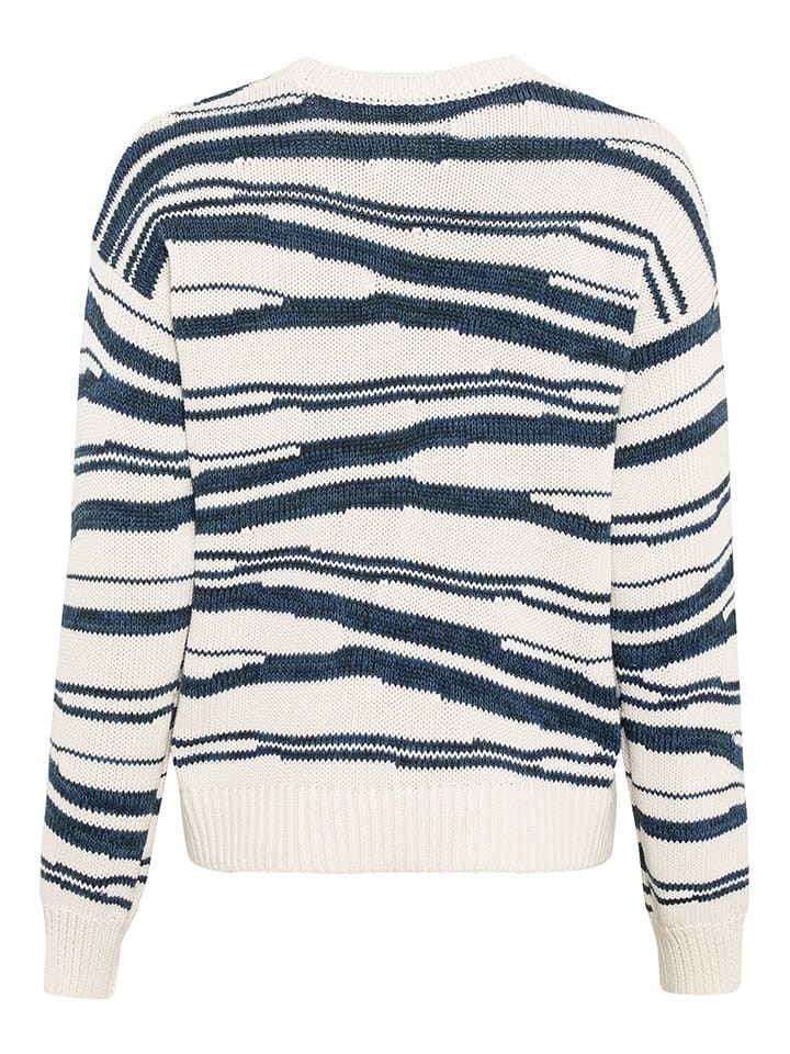 Camel Active Pullover in Weiß/ Dunkelblau günstig kaufen