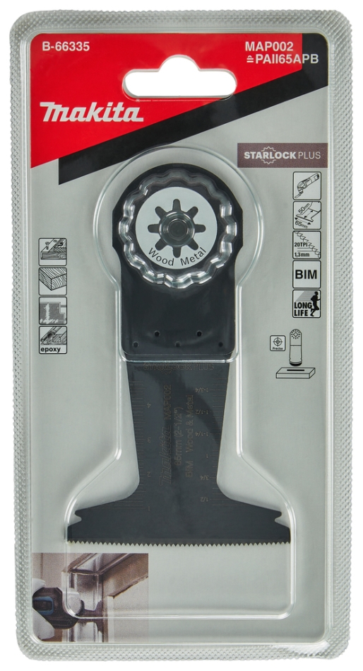 Makita pribor B-66335 MAP002 list za uranjanje 65x50mm drvo i čelik Starlock Plus višenamjenski alat