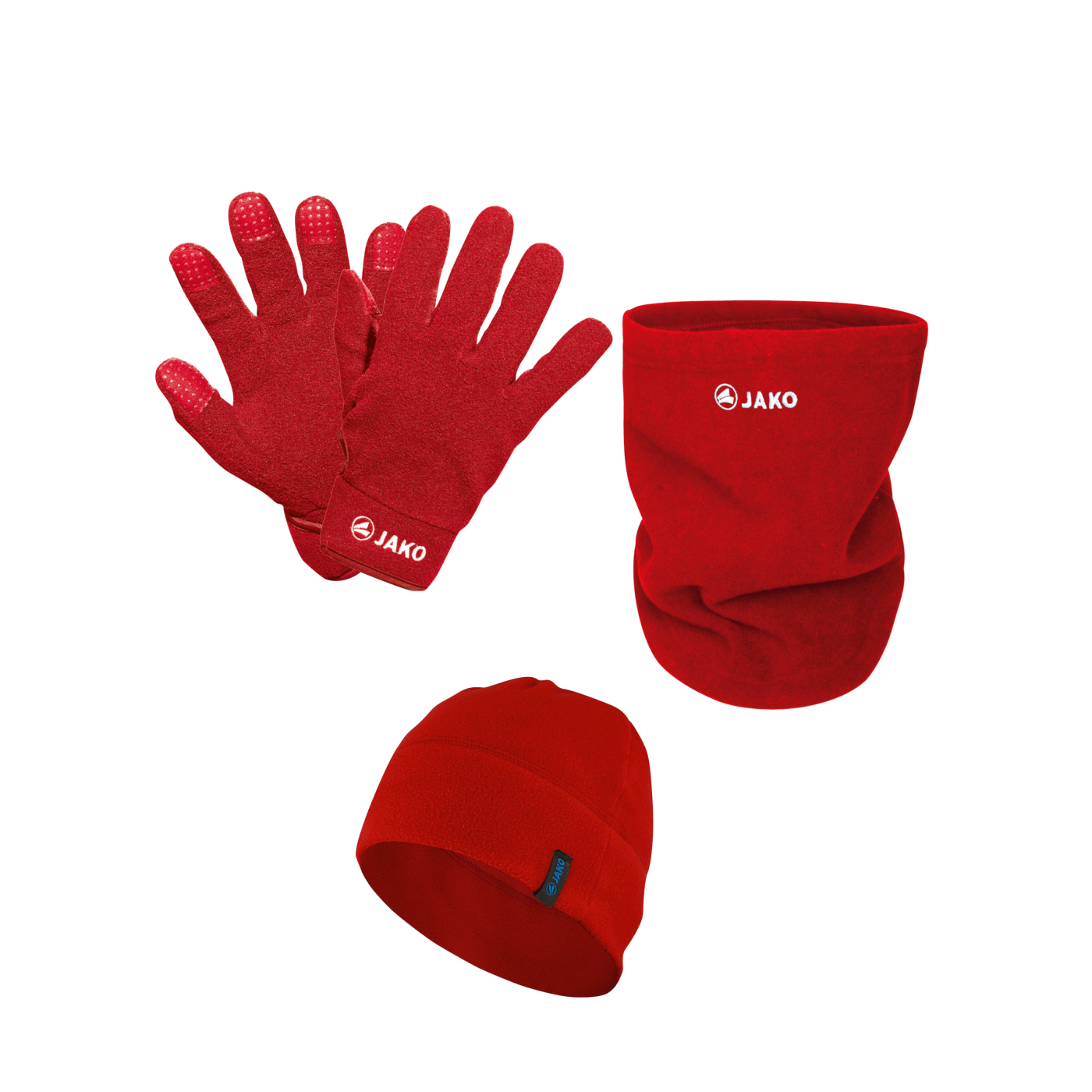 JAKO 3er Winter Set Handschuh + Beanie + Neckwarmer Rot