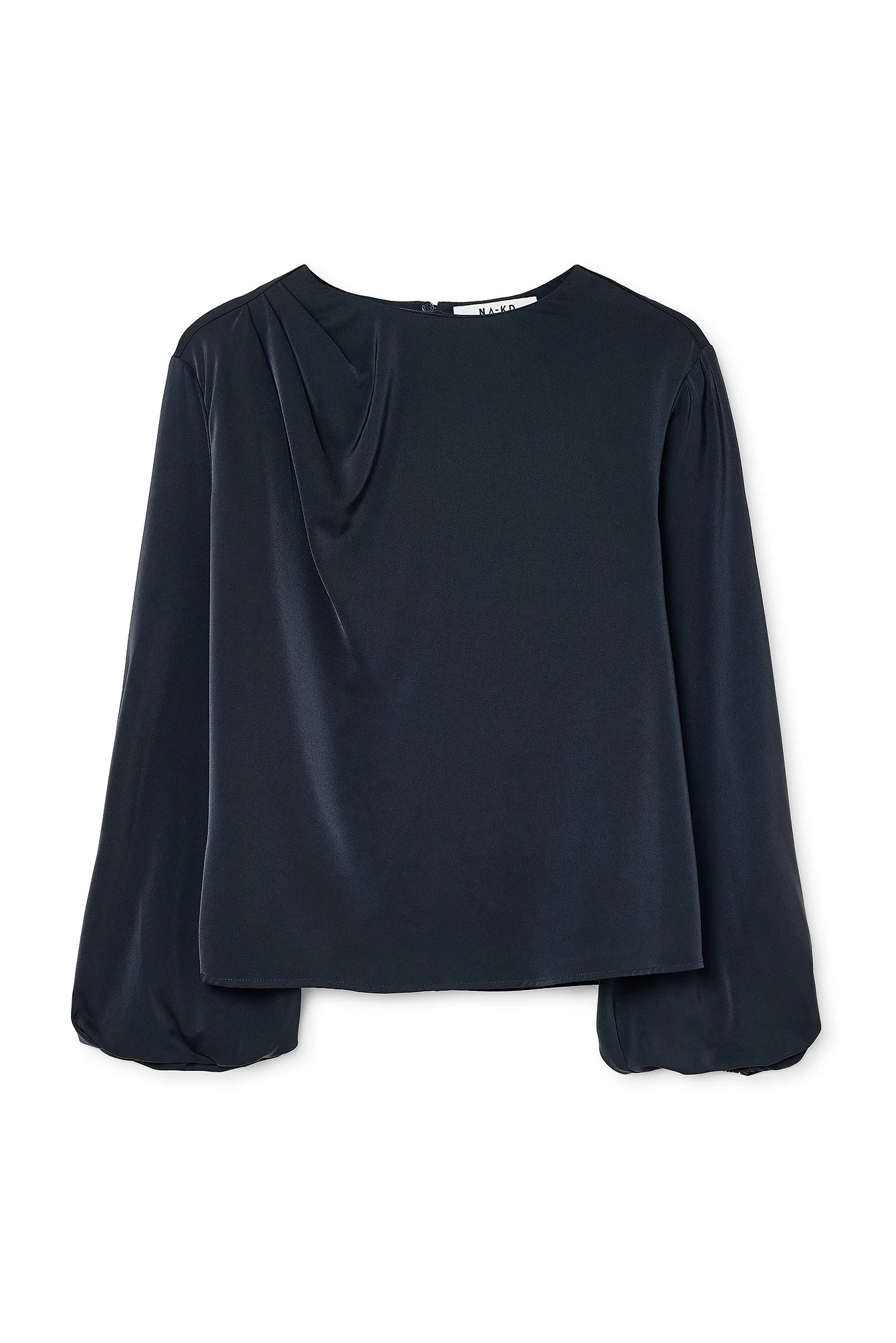Drappierte Bluse mit Ballonärmeln