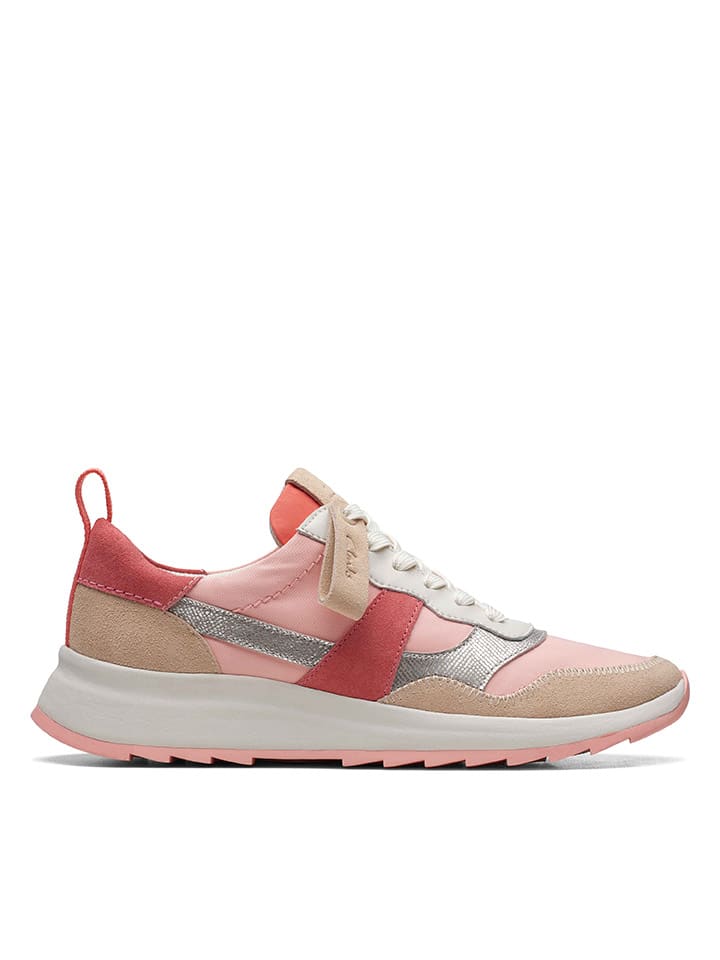 Clarks Leder-Sneakers in Rosa günstig kaufen
