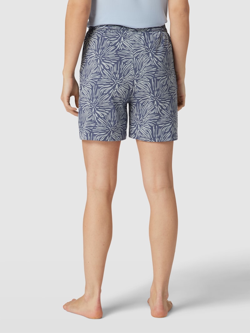 Pyjama-Shorts mit Allover-Muster in marineblau