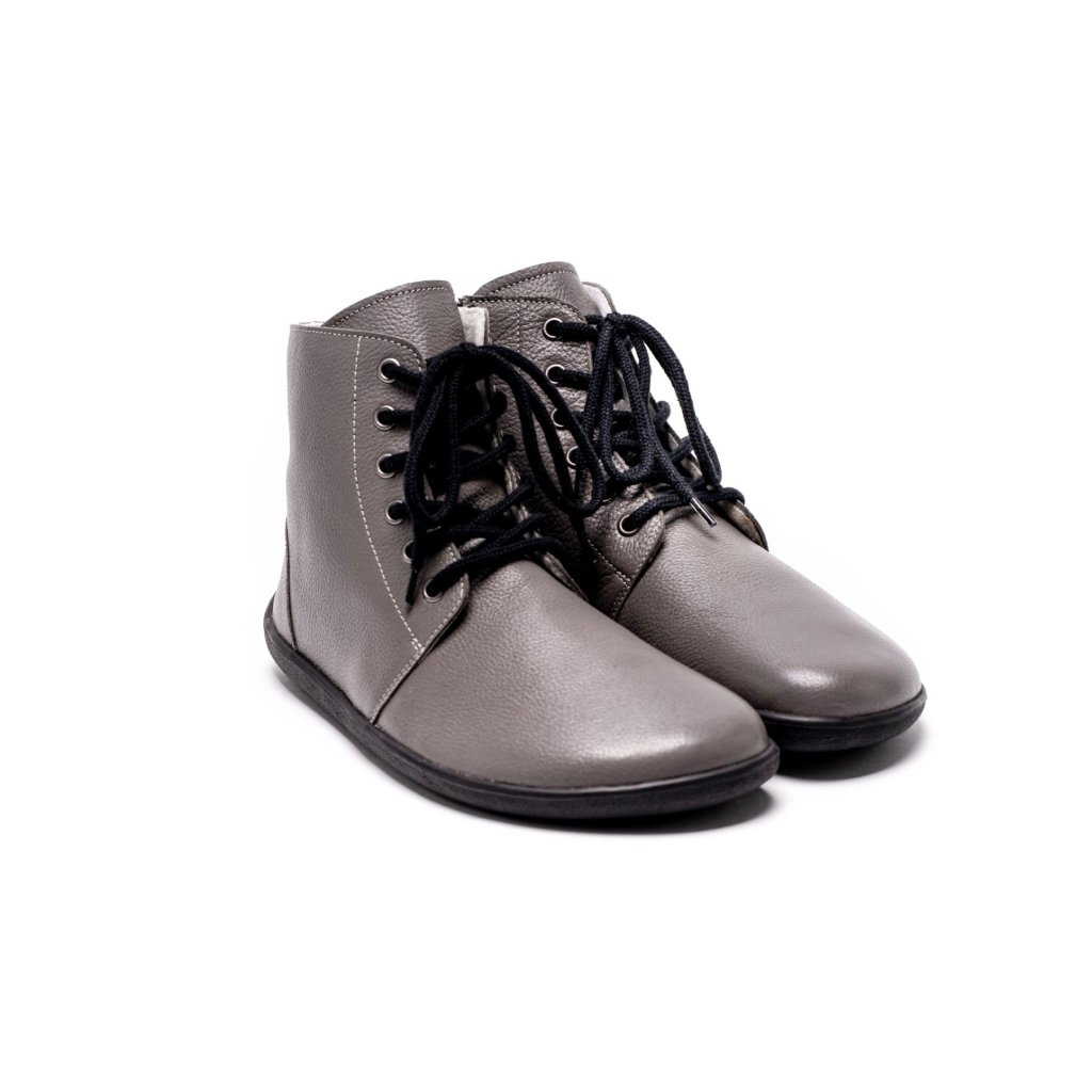 Be Lenka Nord Grau Winterbarfußschuhe