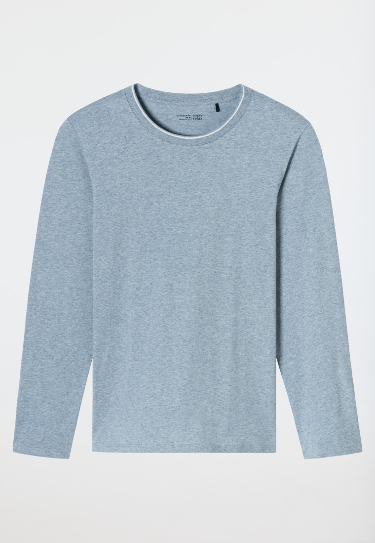 Shirt langarm jeansblau meliert - Mix+Relax