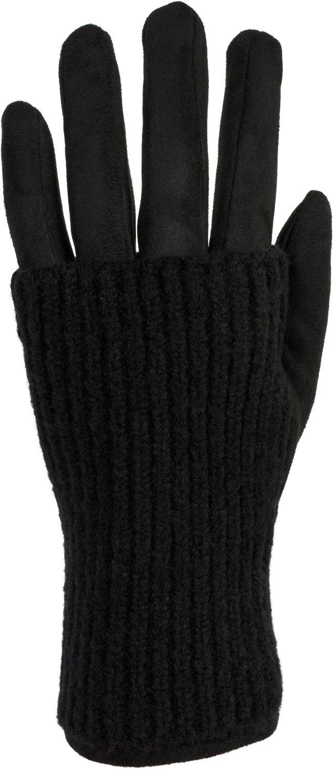 styleBREAKER Strickhandschuhe Touchscreen Stoff Handschuhe mit abnehmbarer Strick Manschette