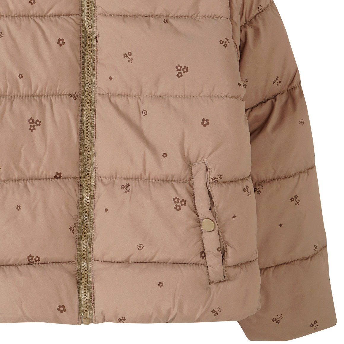 Mädchen Steppjacke mit Blümchen-Allover